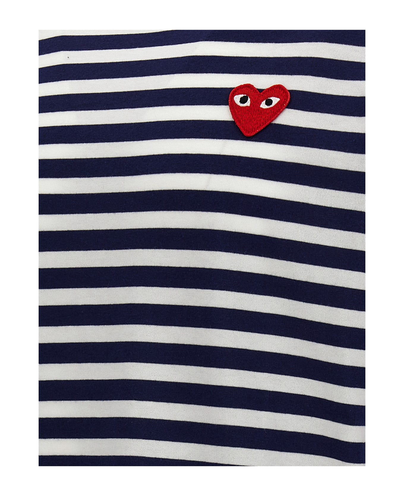 Comme des Garçons Play Logo Patch Stripes T-shirt - Blue Tシャツ
