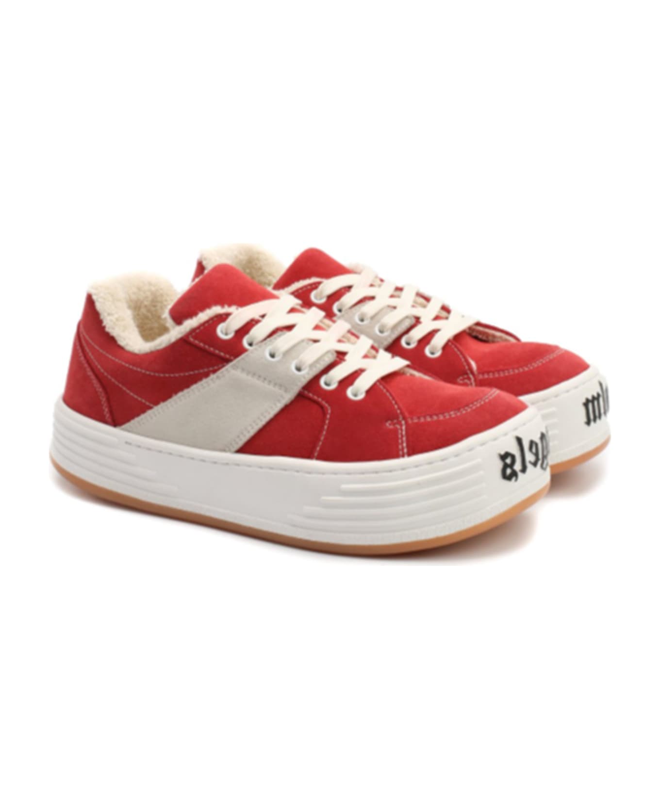 Palm Angels Suede Logo Sneakers - Red