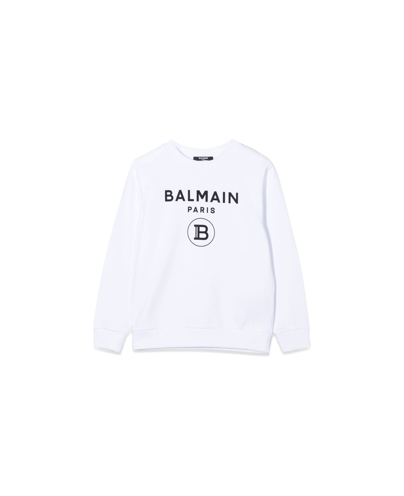 Balmain Sweatshirt Crewneck Front Logo - WHITE