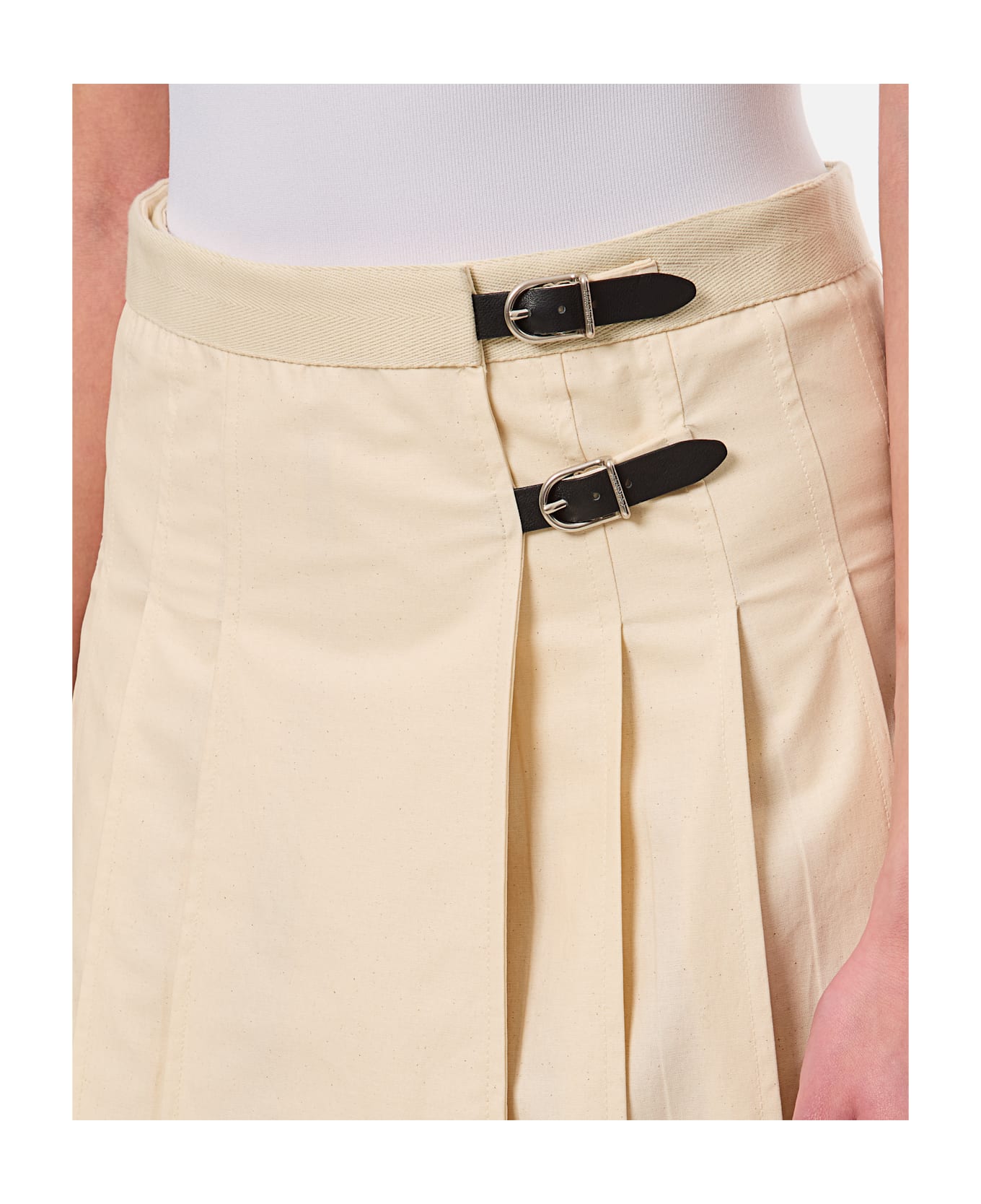 Durazzi Milano Pleated Midi Kilt - Beige