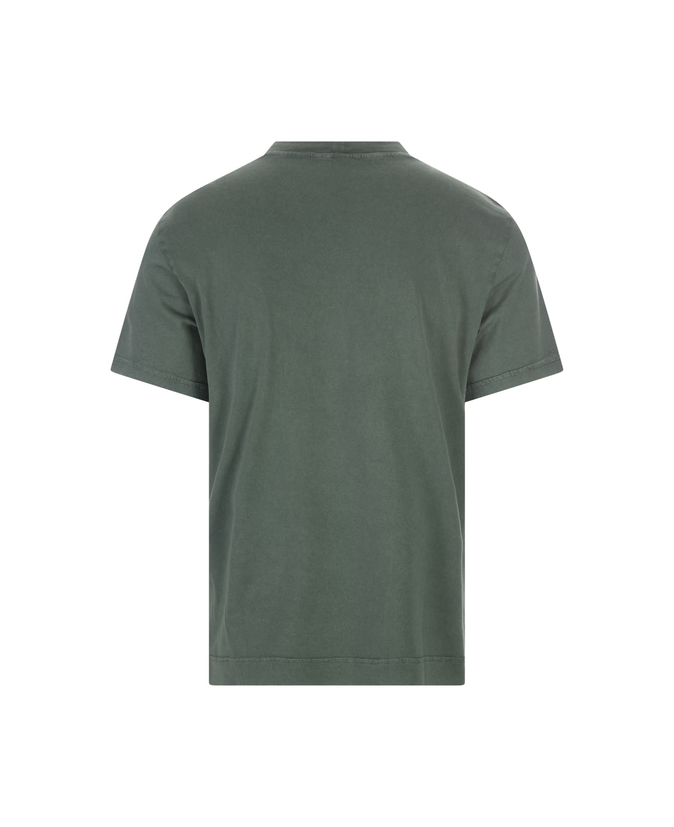 Fedeli Basic T-shirt In Moss Green Organic Cotton - Green