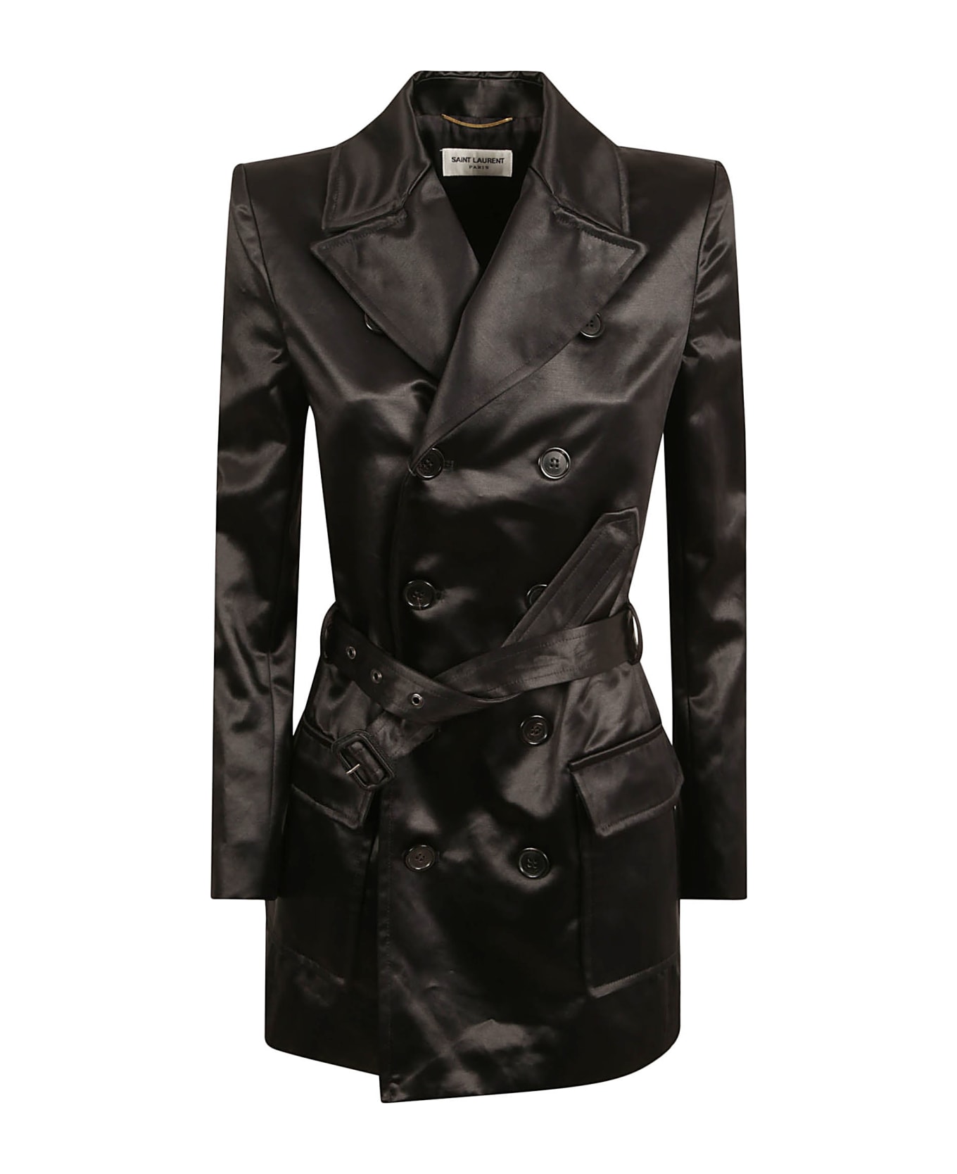 Saint Laurent Double-breasted Trench - Black