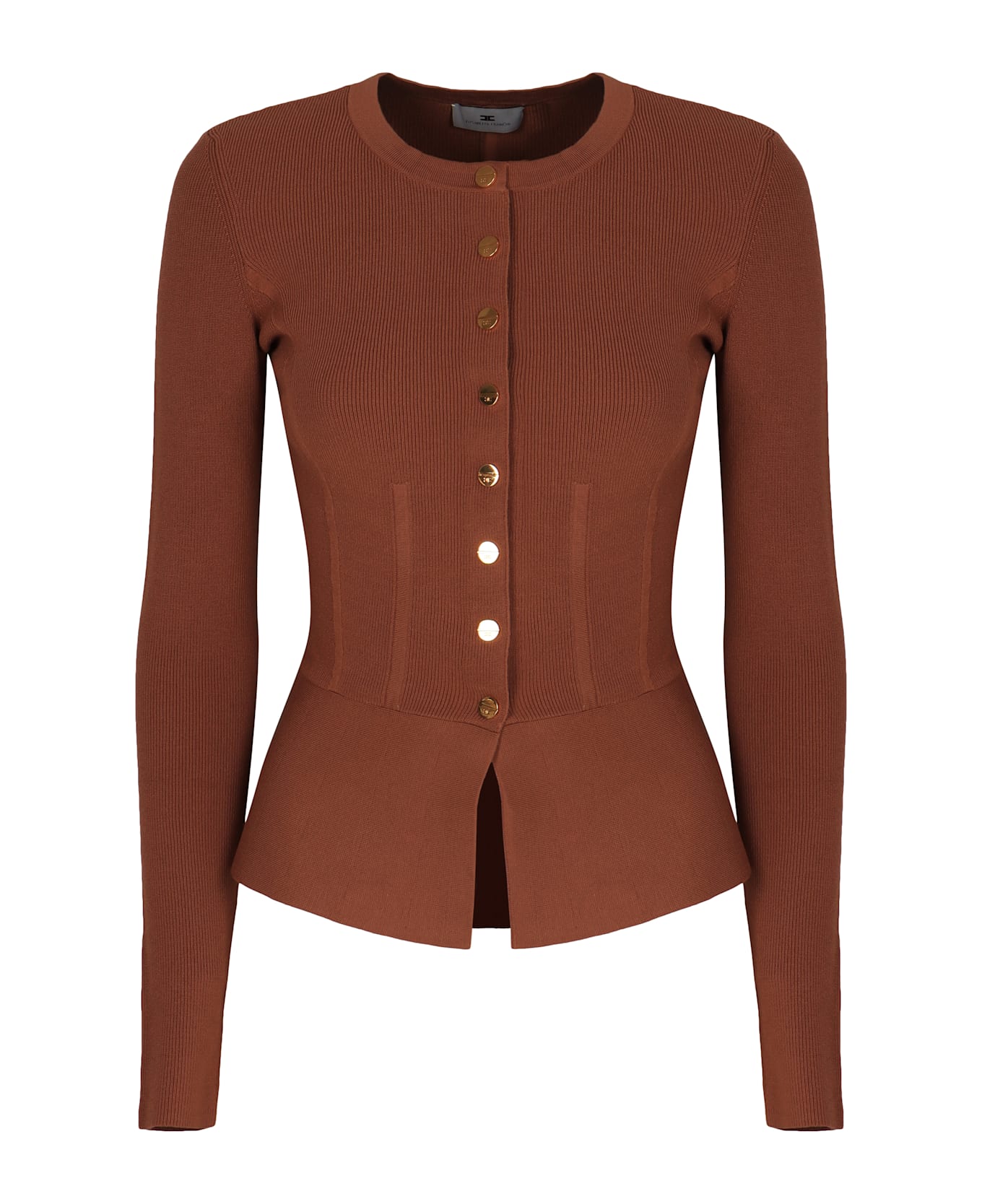 Elisabetta Franchi Sweater With Jewel Buttons - brown