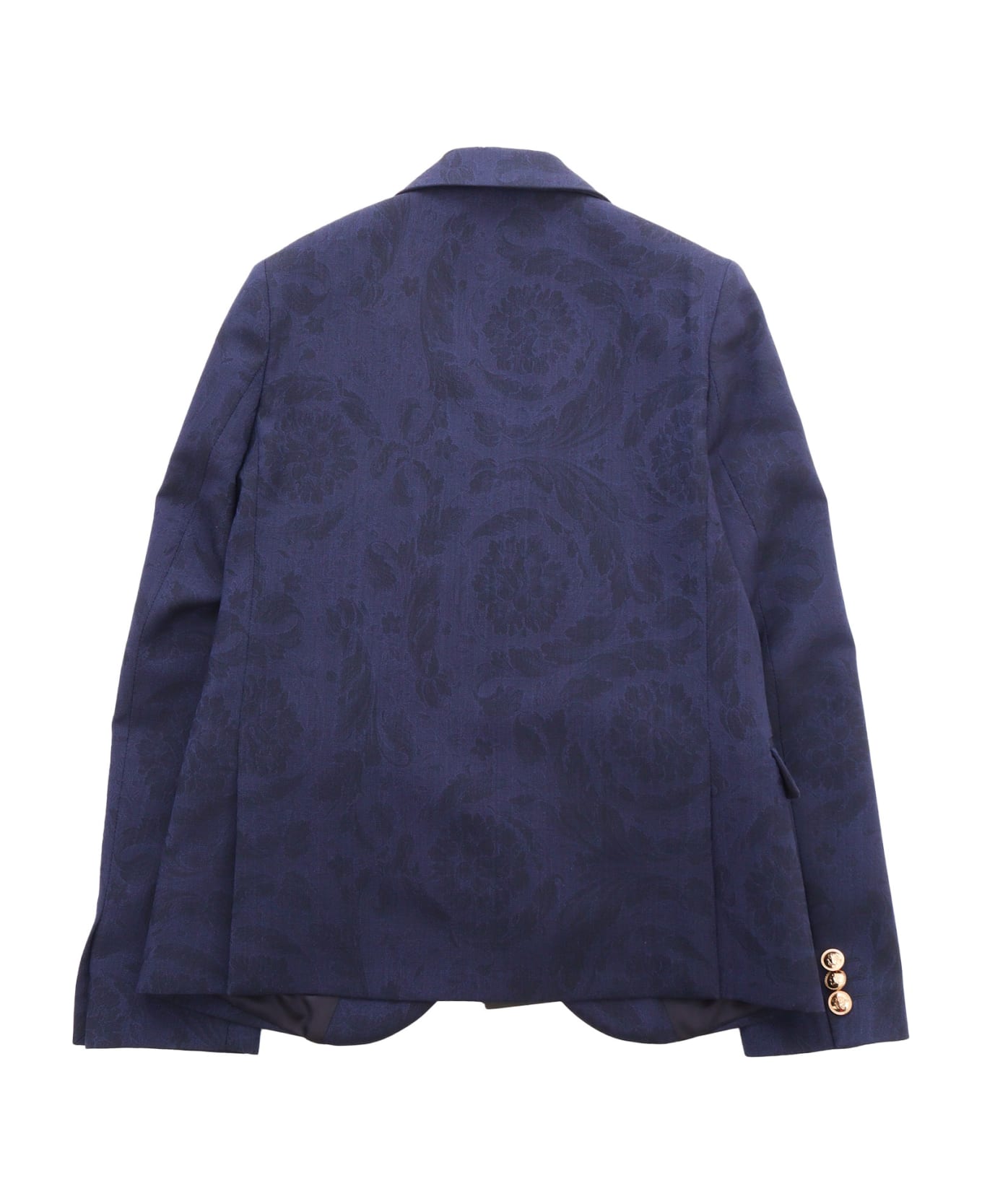 Versace Blue Baroque Print Blazer - BLUE コート＆ジャケット