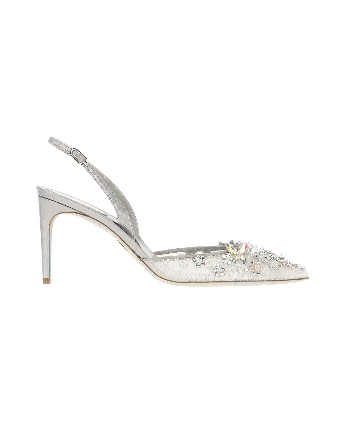René Caovilla Silver Laces Cinderella Pumps - GREY AYERNET CRYSTAL AB STRASS