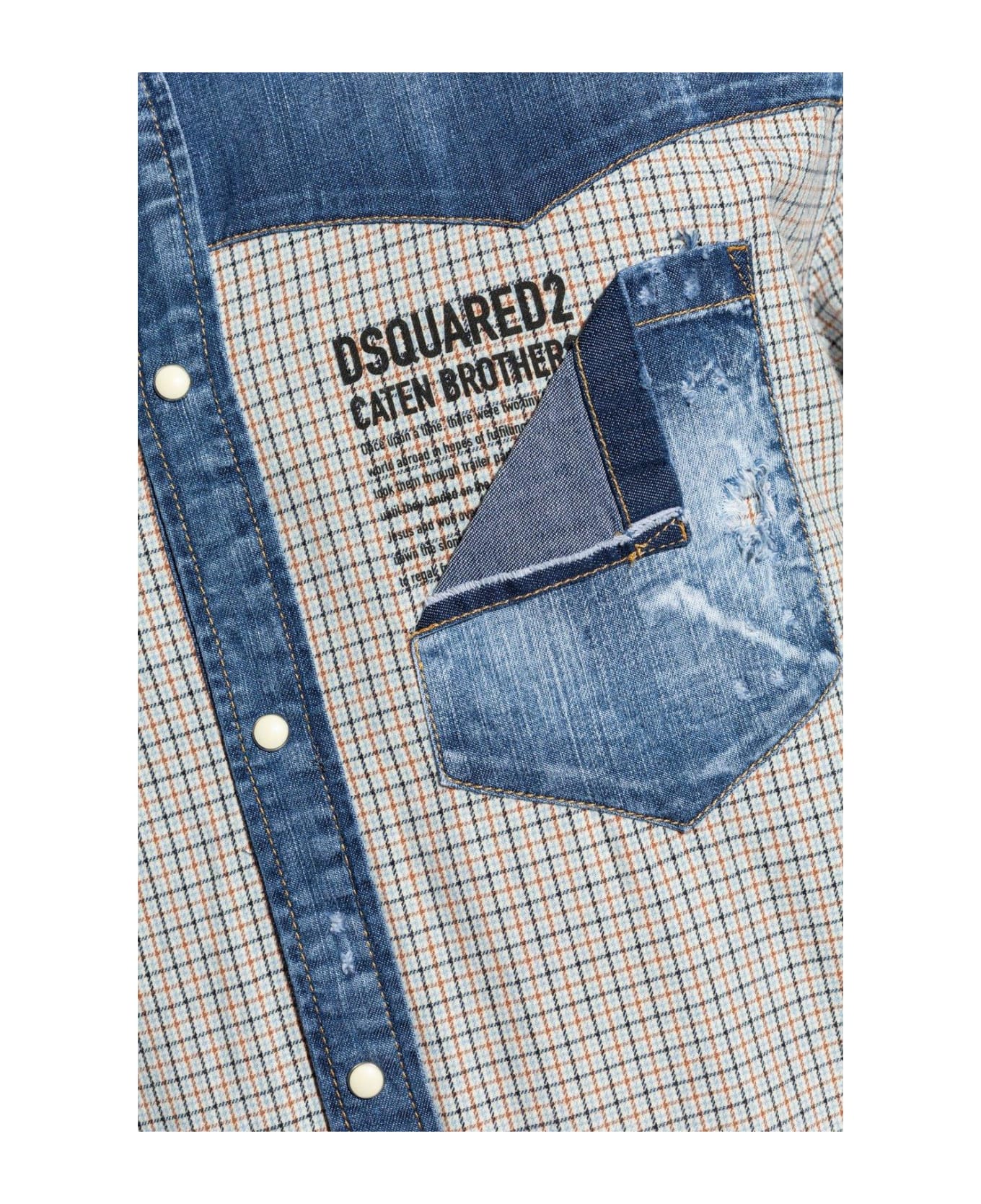 Dsquared2 Panelled Buttoned Denim Shirt - MultiColour