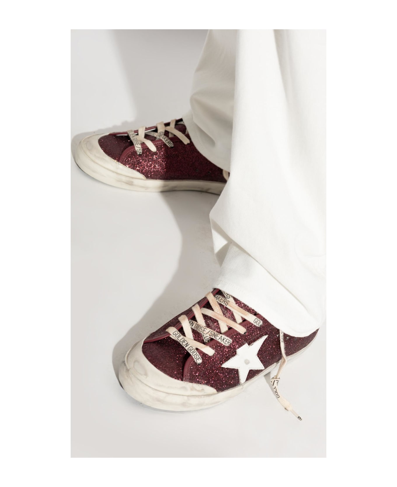 Golden Goose Sneakers Super-star Penstar Classic With Lis - BORDEAUX/WHITE