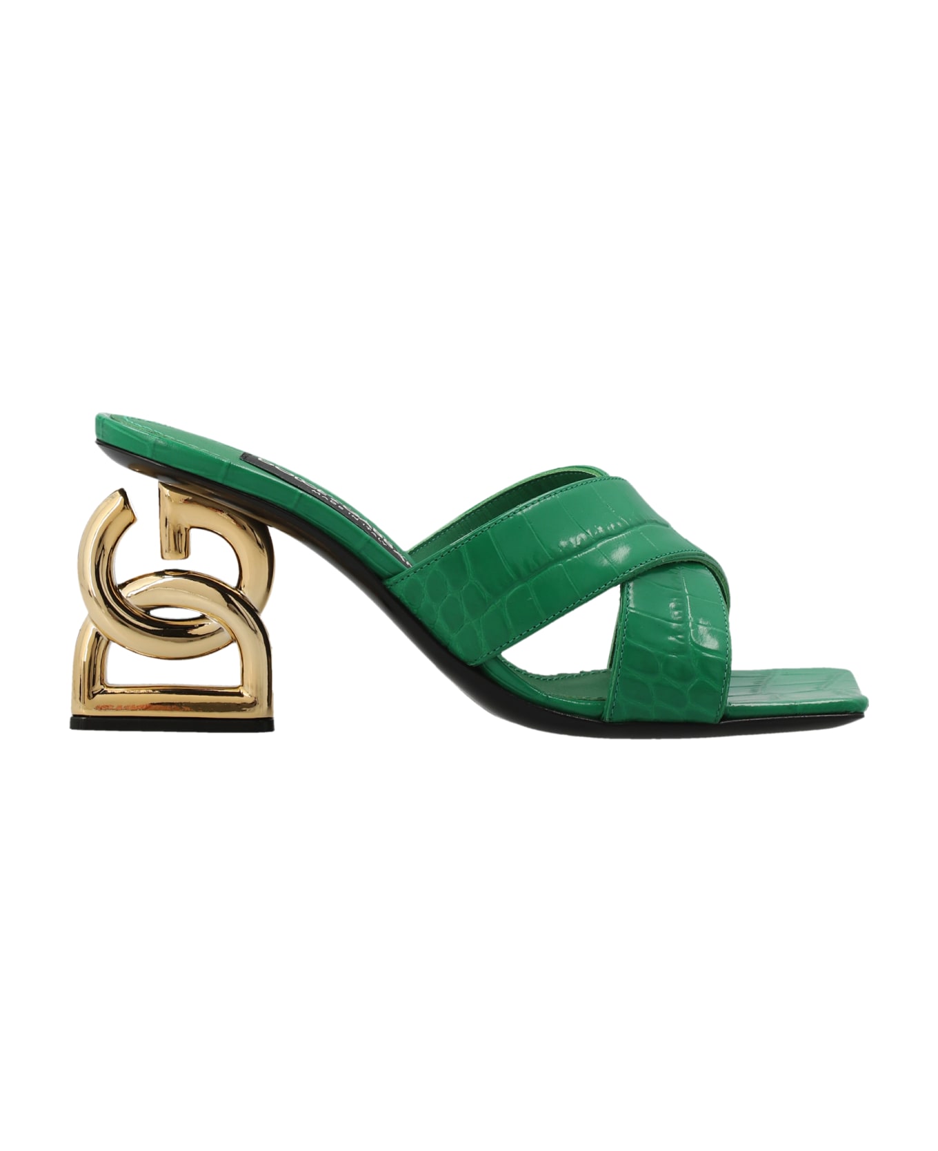 Dolce & Gabbana Logo Mules - Green