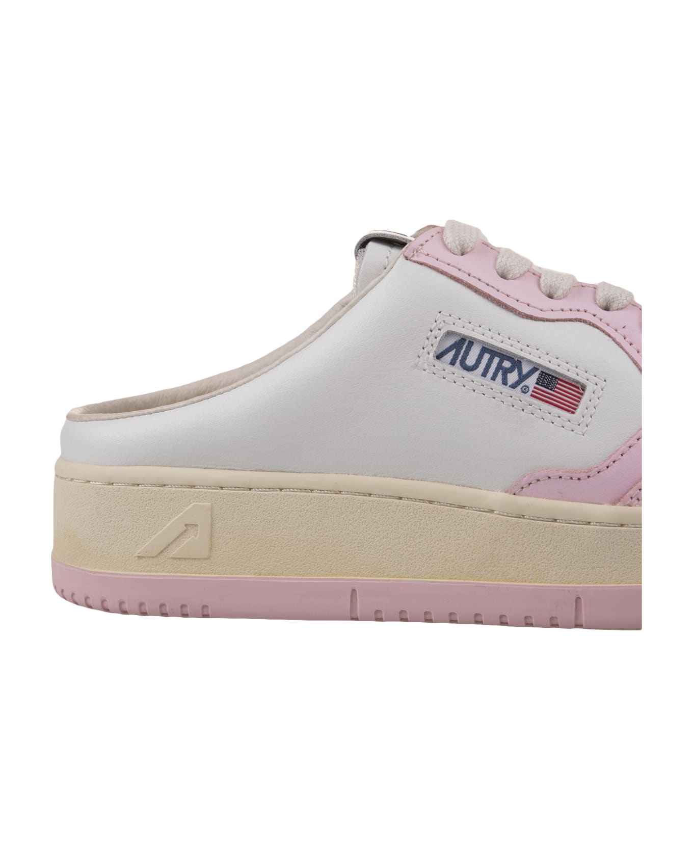 Autry White And Pink Medalist Mule Sneakers - Pink