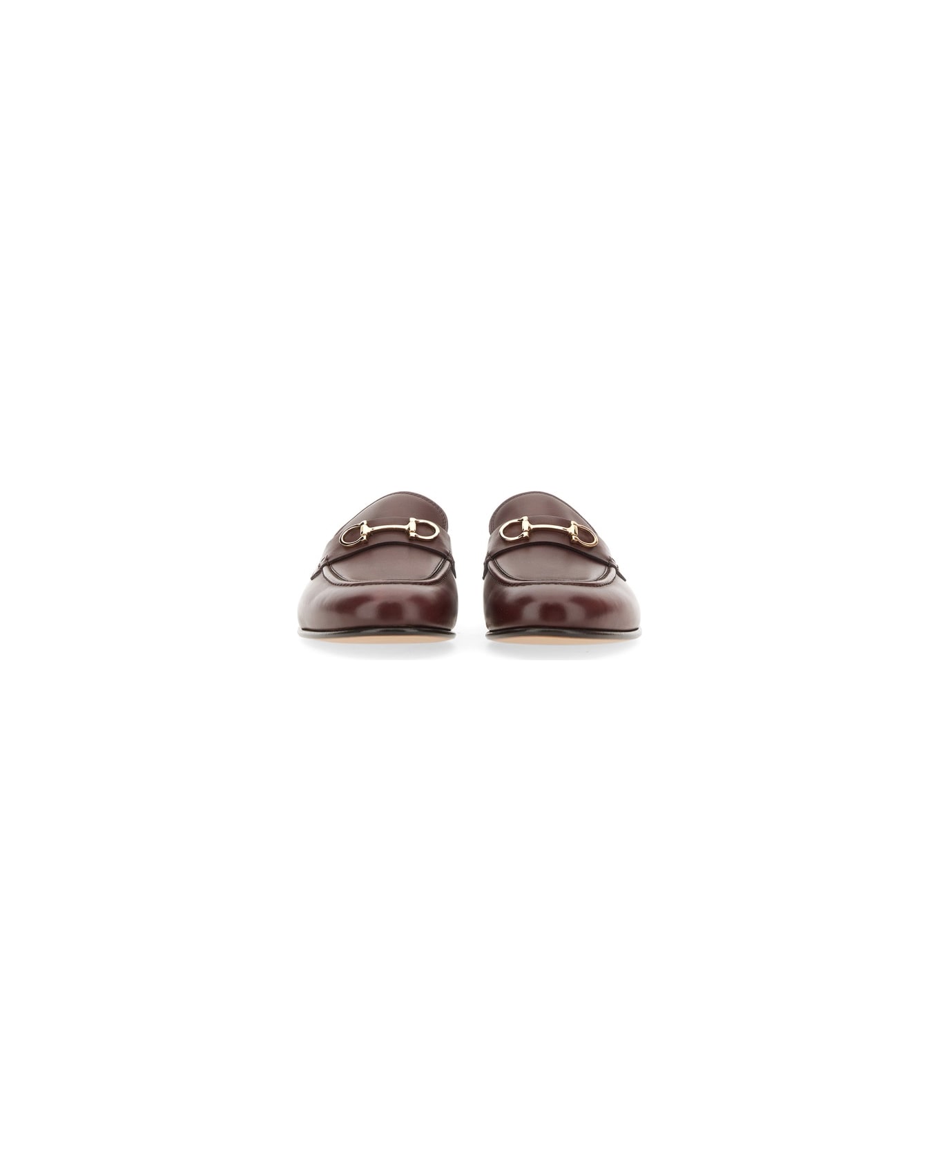 Ferragamo Moccasin With Gancini Ornament - BROWN