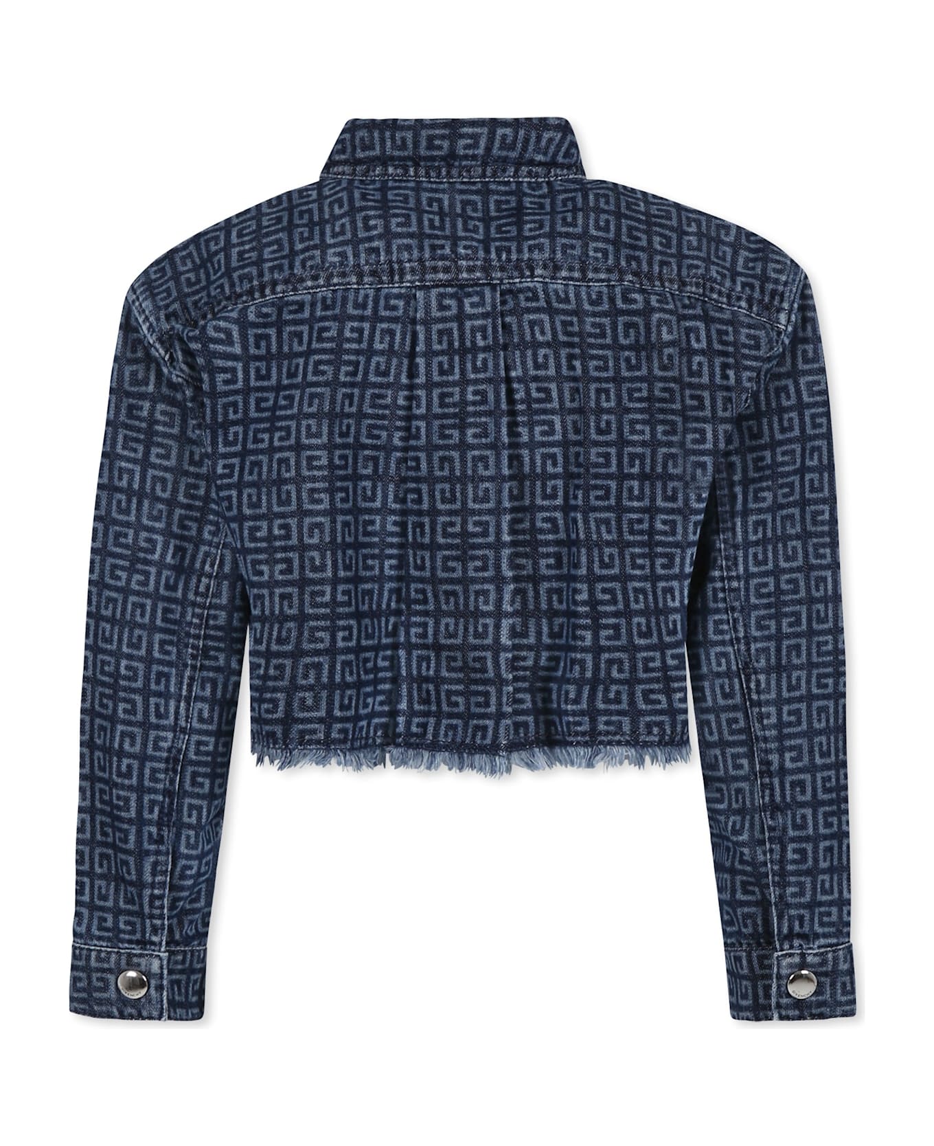Givenchy Cropped Denim Jacket For Girl With 4g Motif - Denim