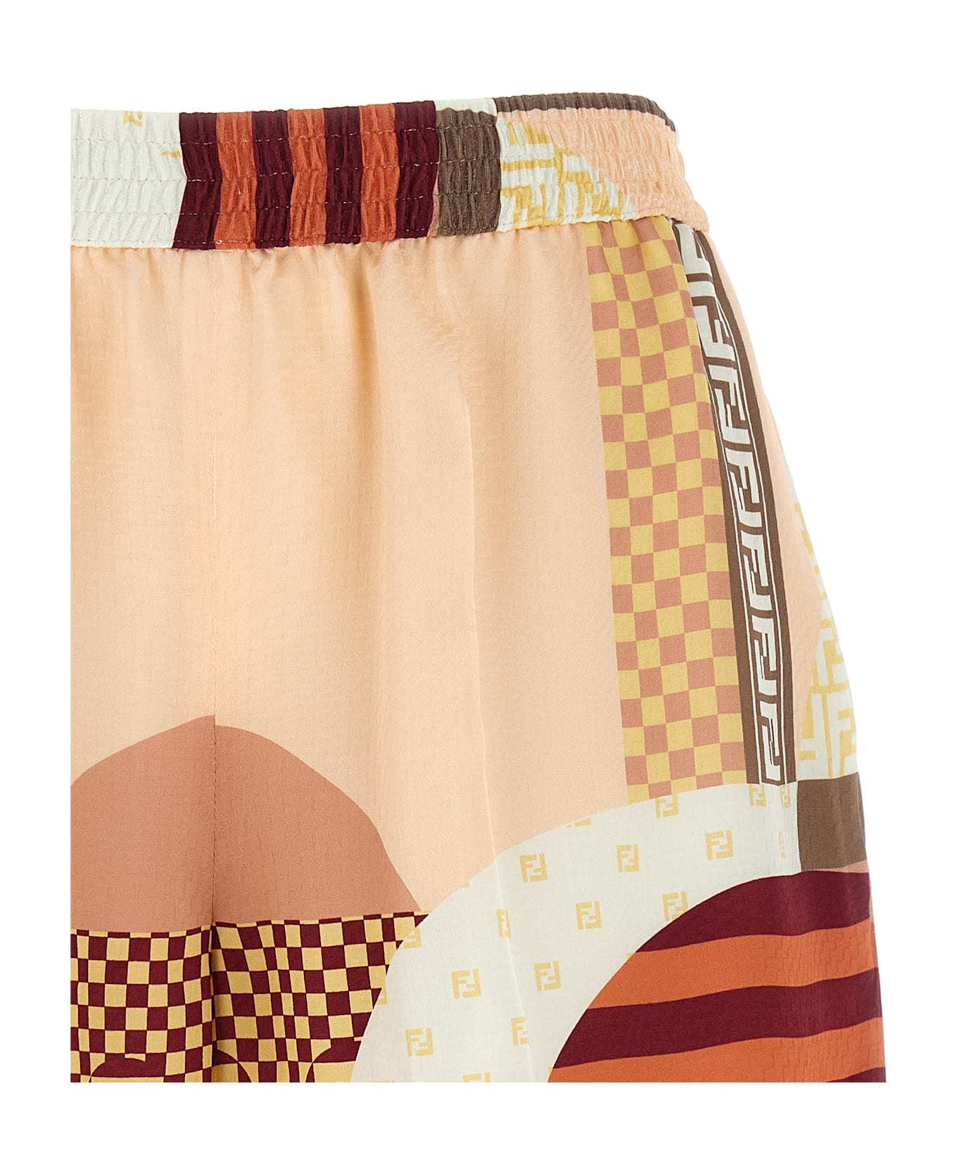 Fendi Patchwork Silk Shorts - BAHAMAS-25