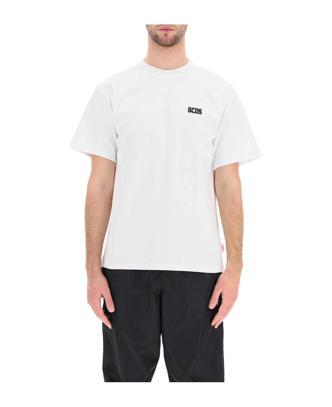 GCDS Logo Plaque Crewneck T-shirt - White