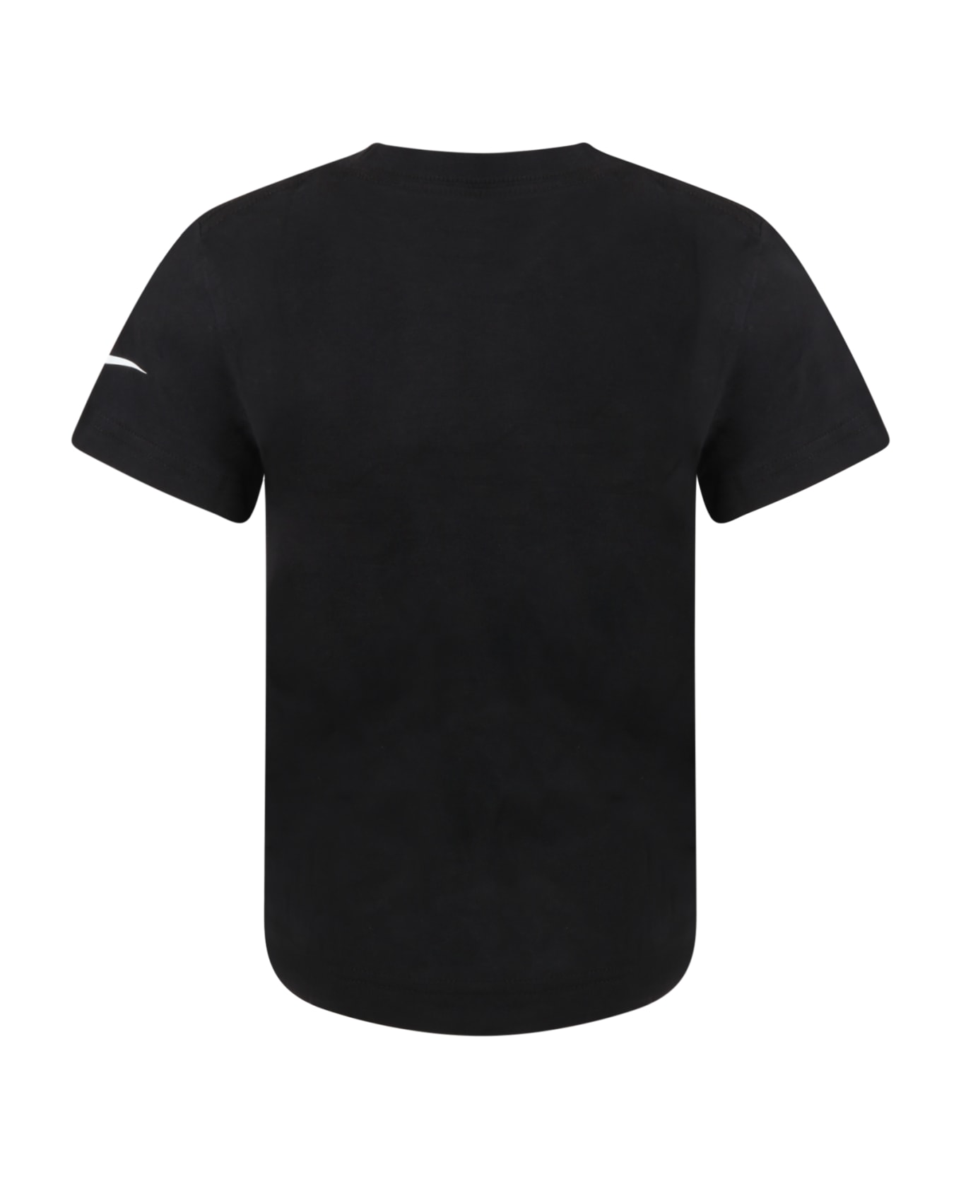Nike Black T-shirt For Kids With Swoosh - Black