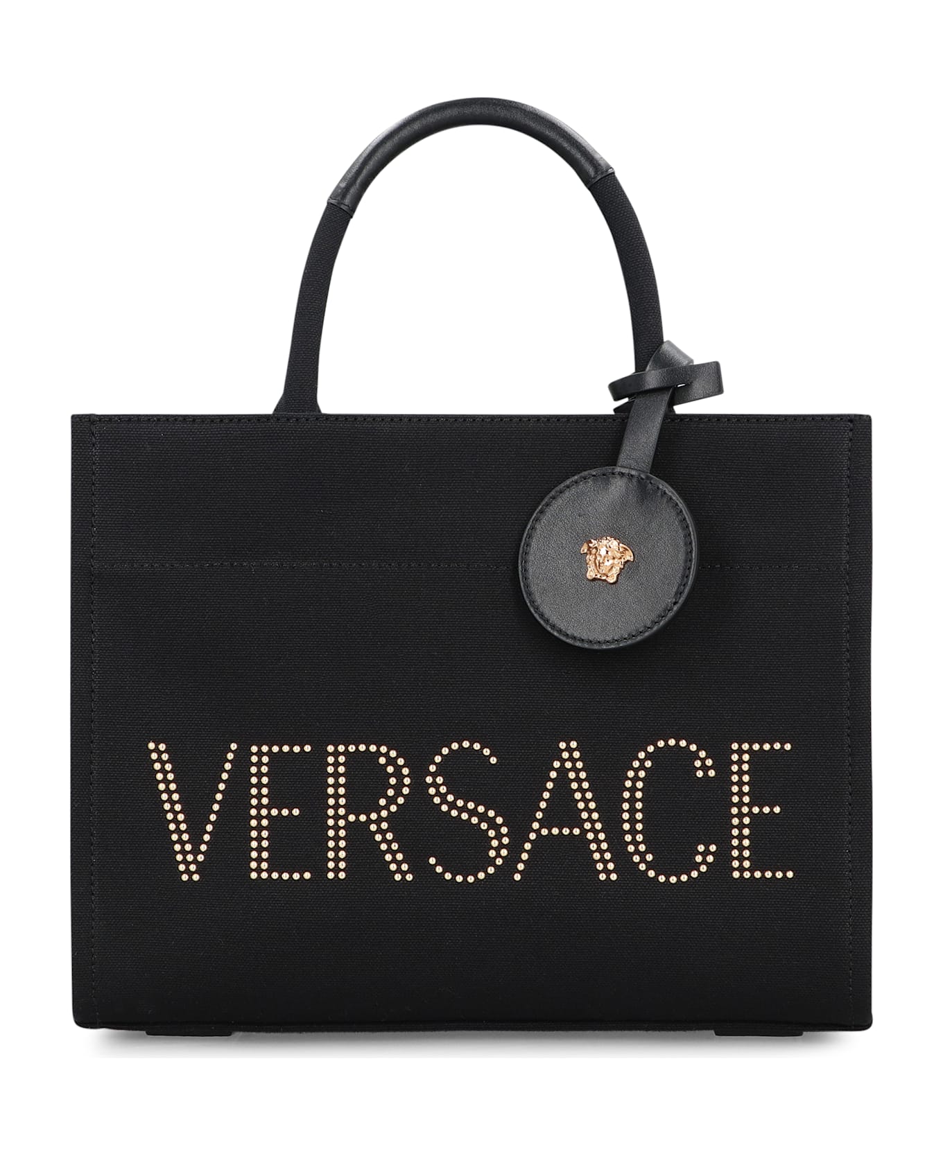 Versace Small Canvas Tote Bag - black