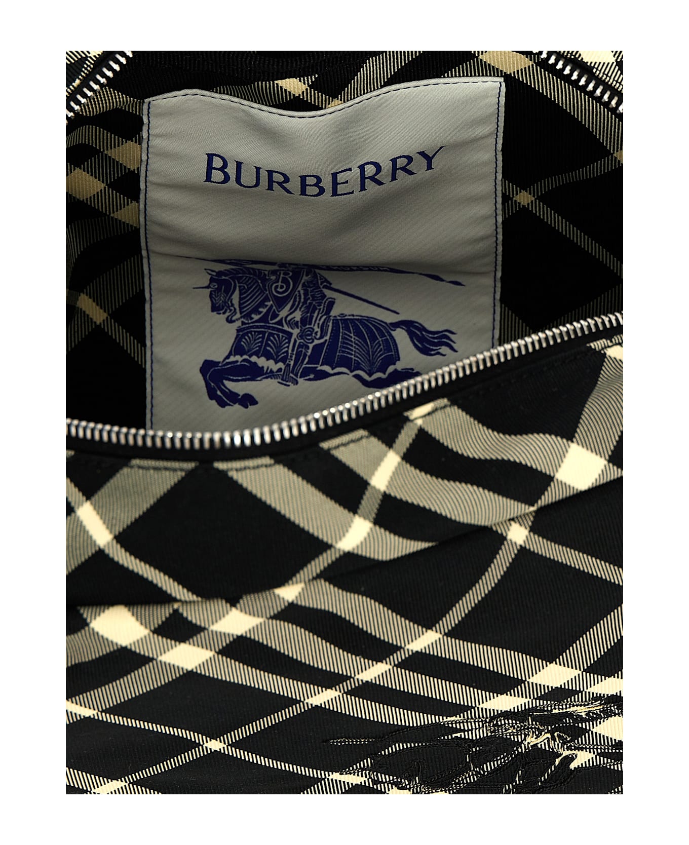 Burberry 'check' Crossbody Bag - Black  