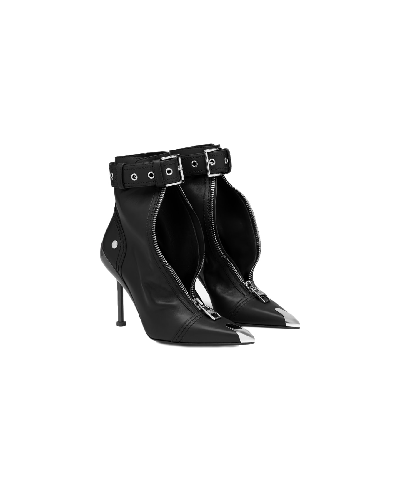Alexander McQueen Slash Biker Boot - BLACK