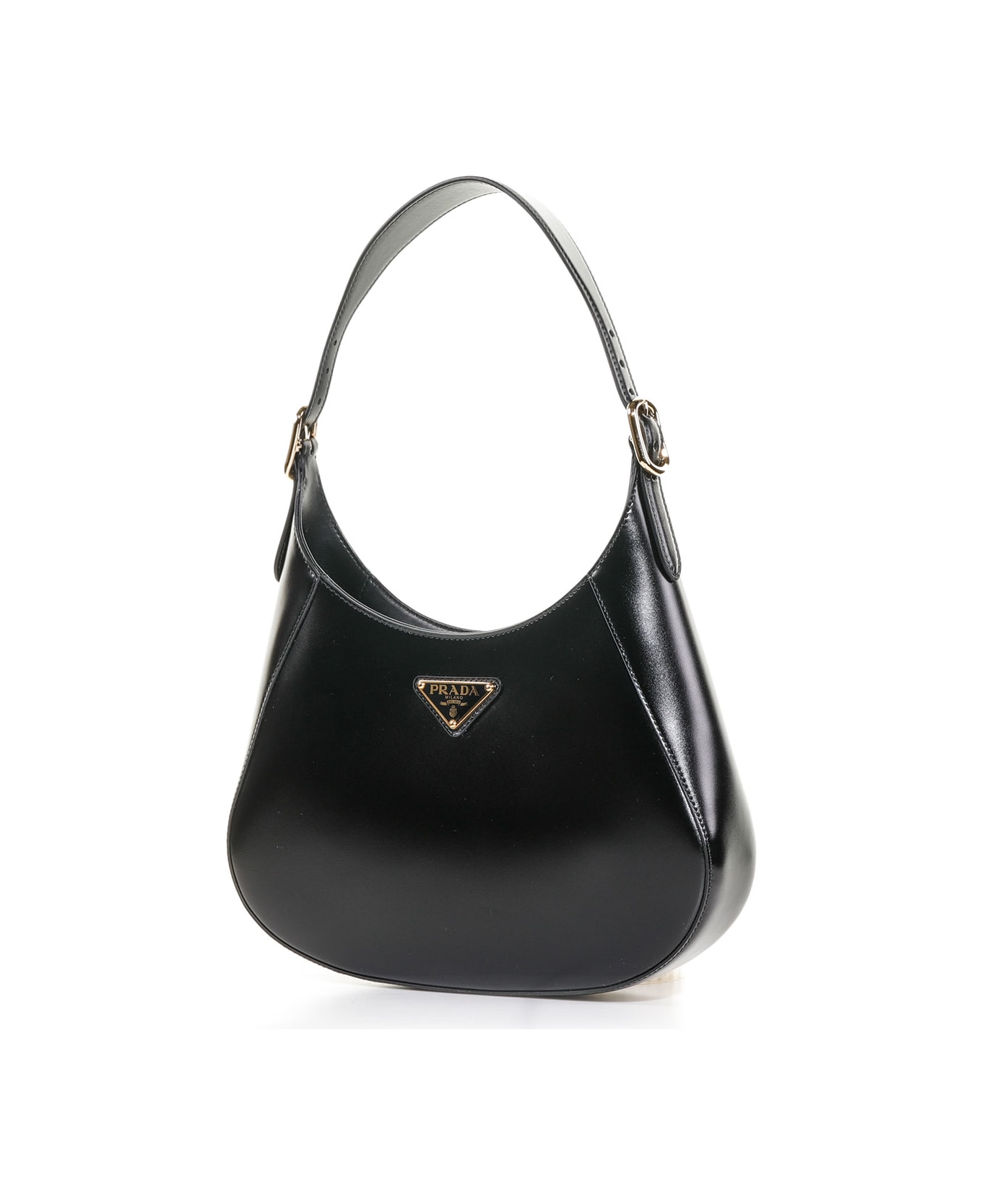 Prada Shoulder Bag In Leather With Logo - NERO トートバッグ