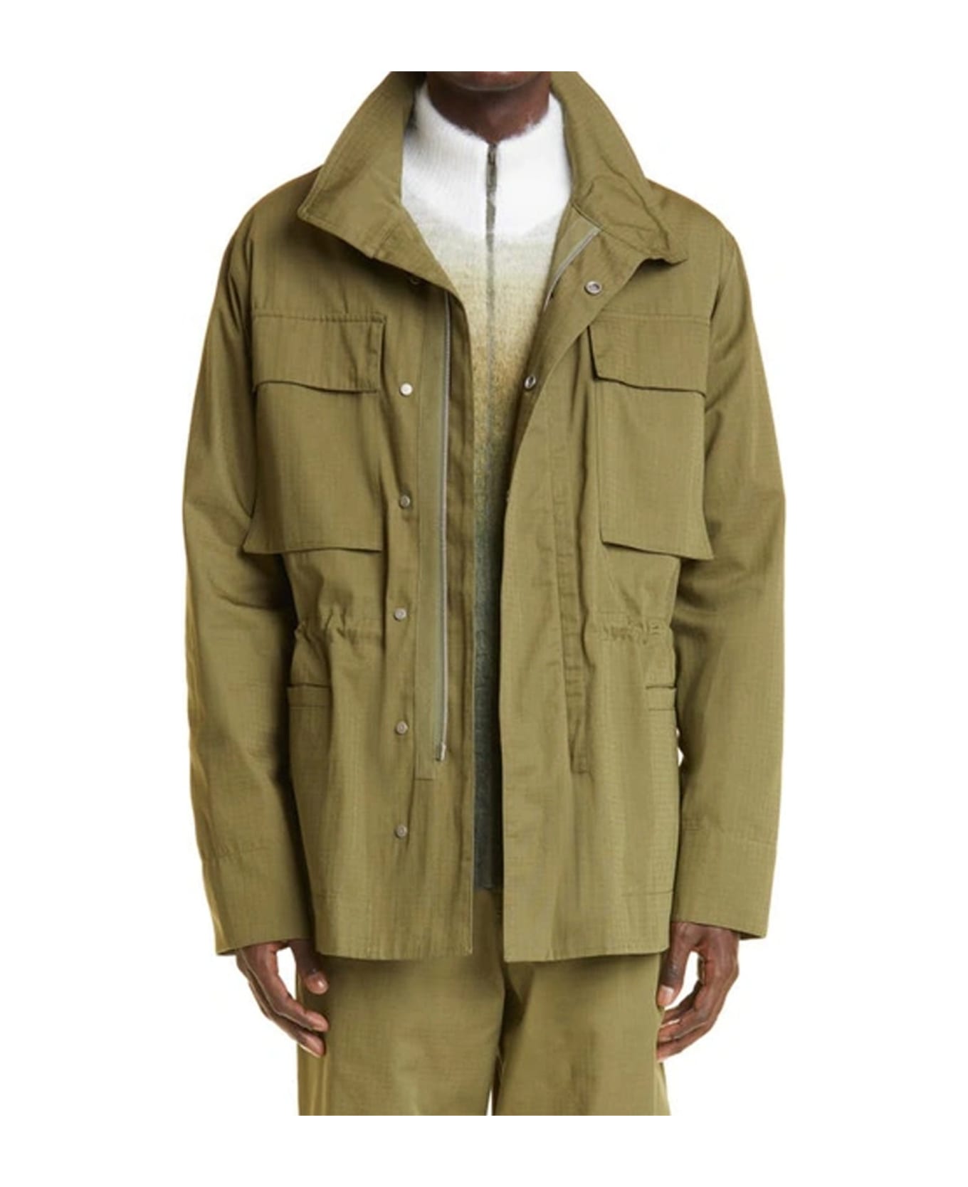 Off-White Arrow Field Cotton Jacket - Green