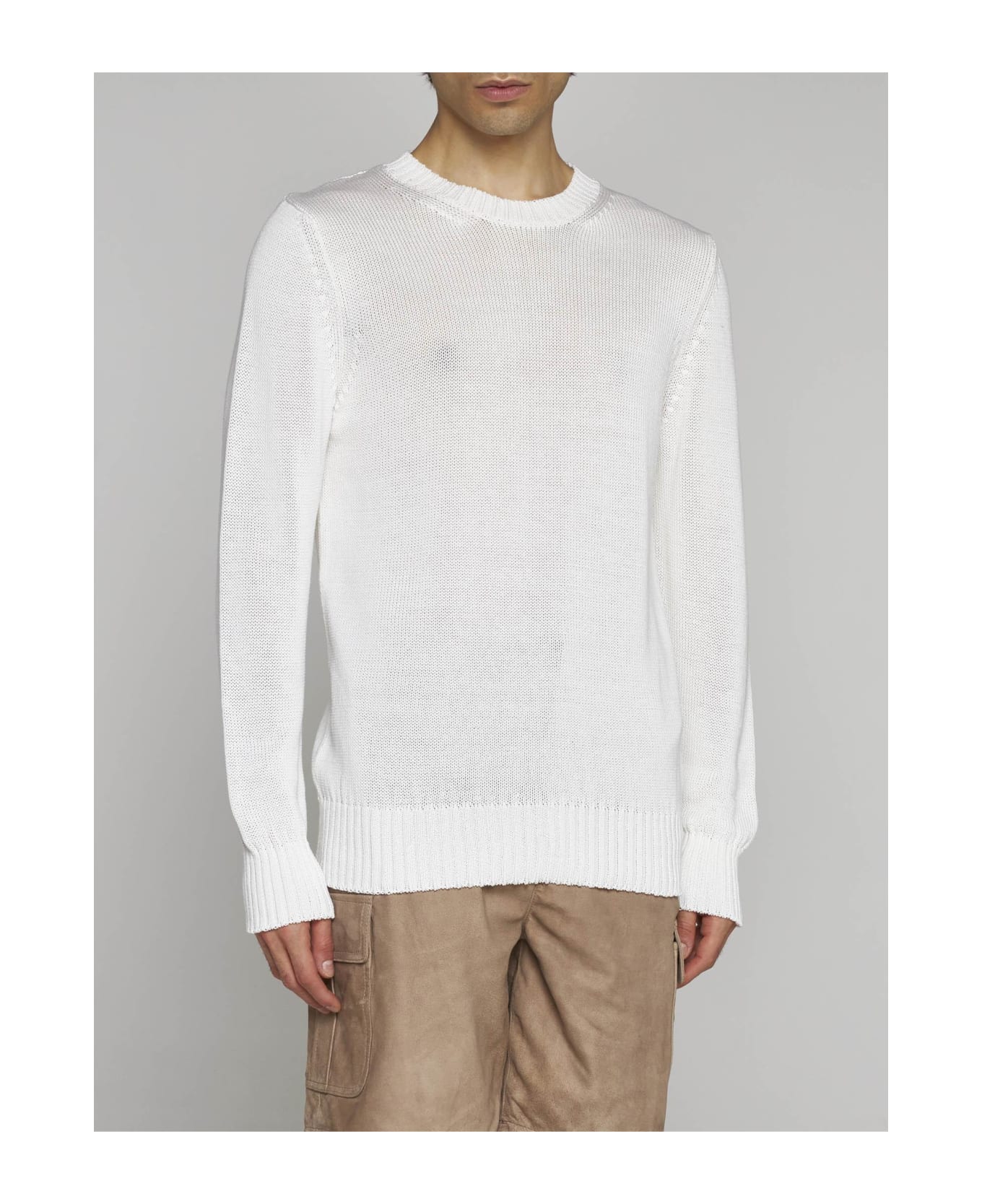Tagliatore Cotton Sweater - Bianco