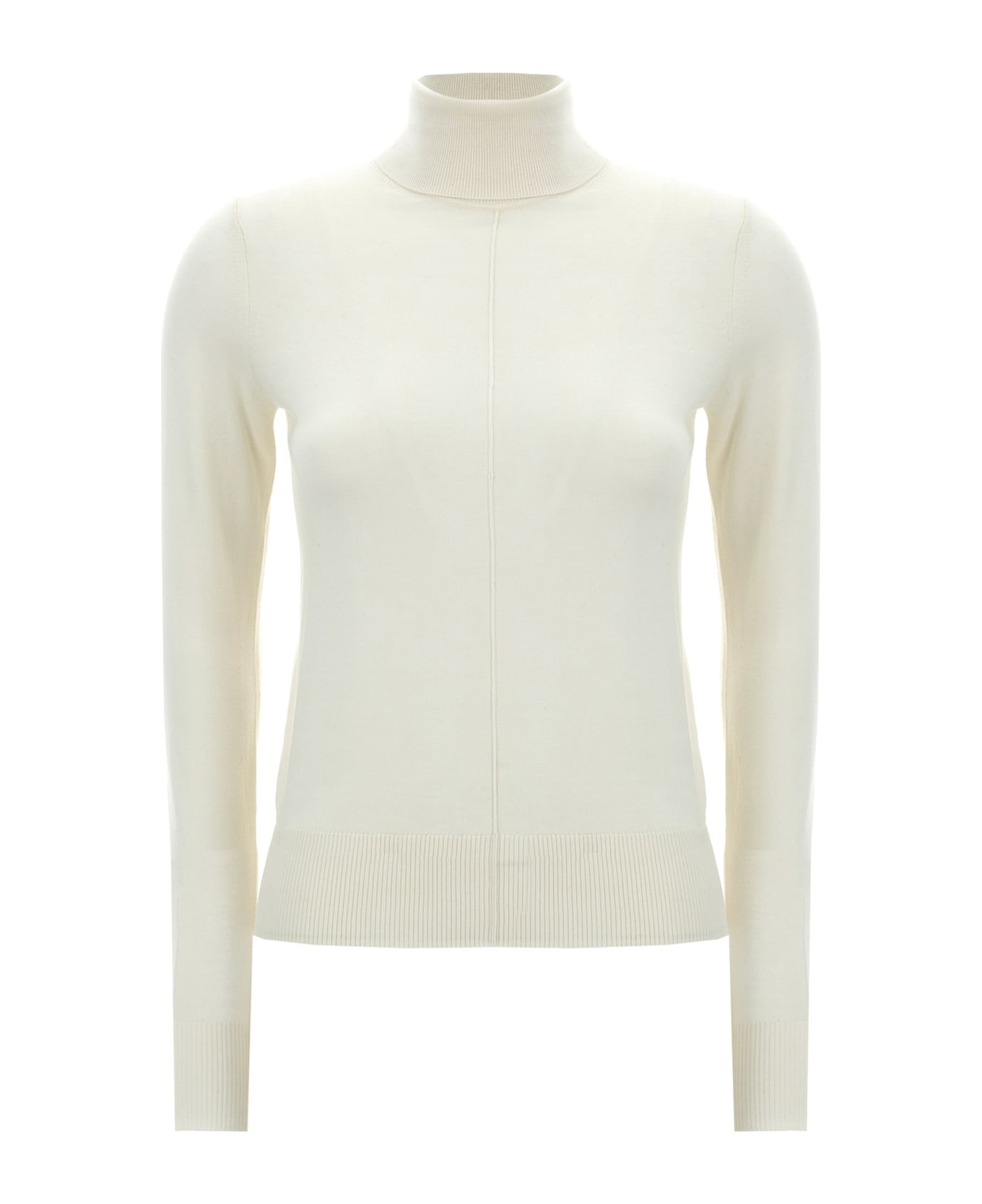 Chloé Logo Embroidery Turtleneck Sweater - White