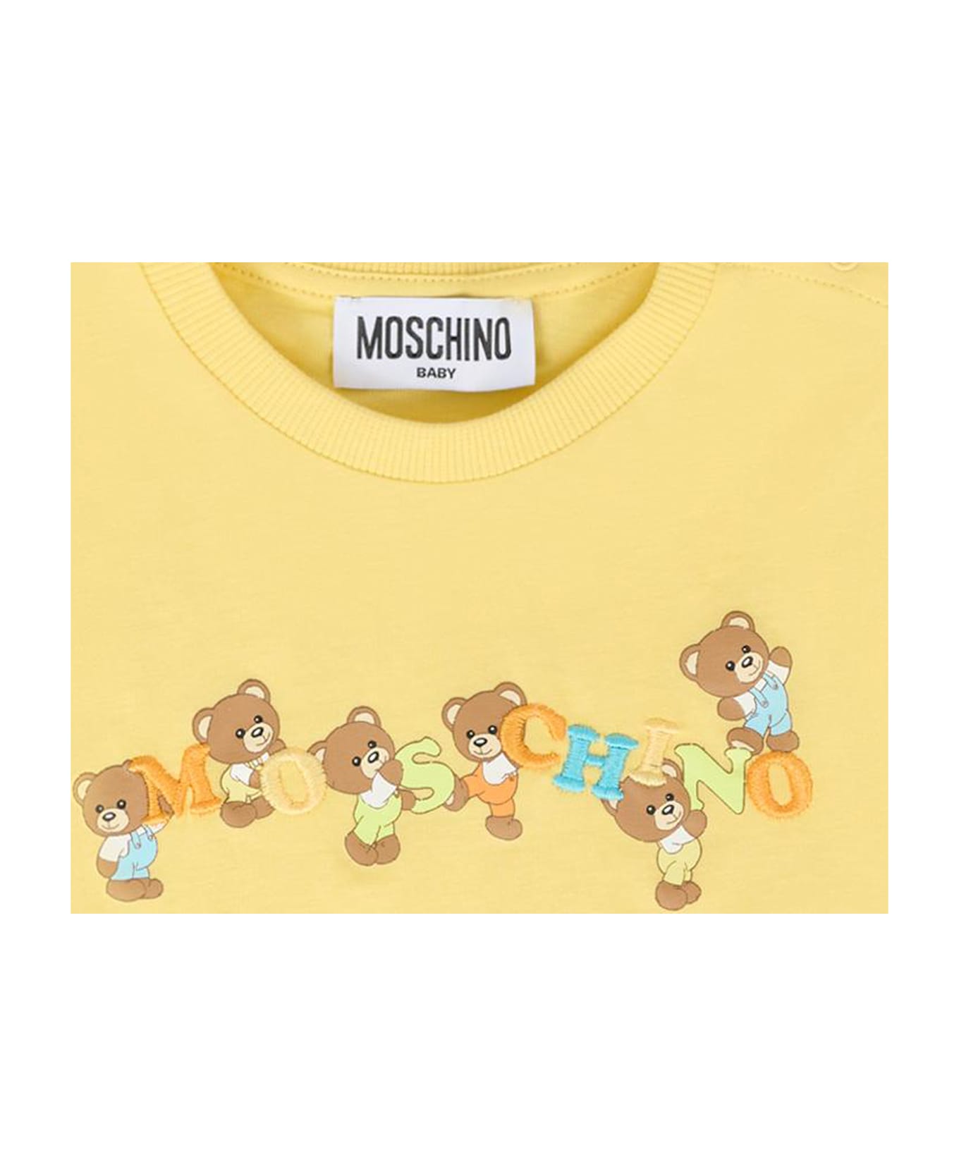 Moschino Yellow T-shirt For Babykids With Teddy Bear - Yellow