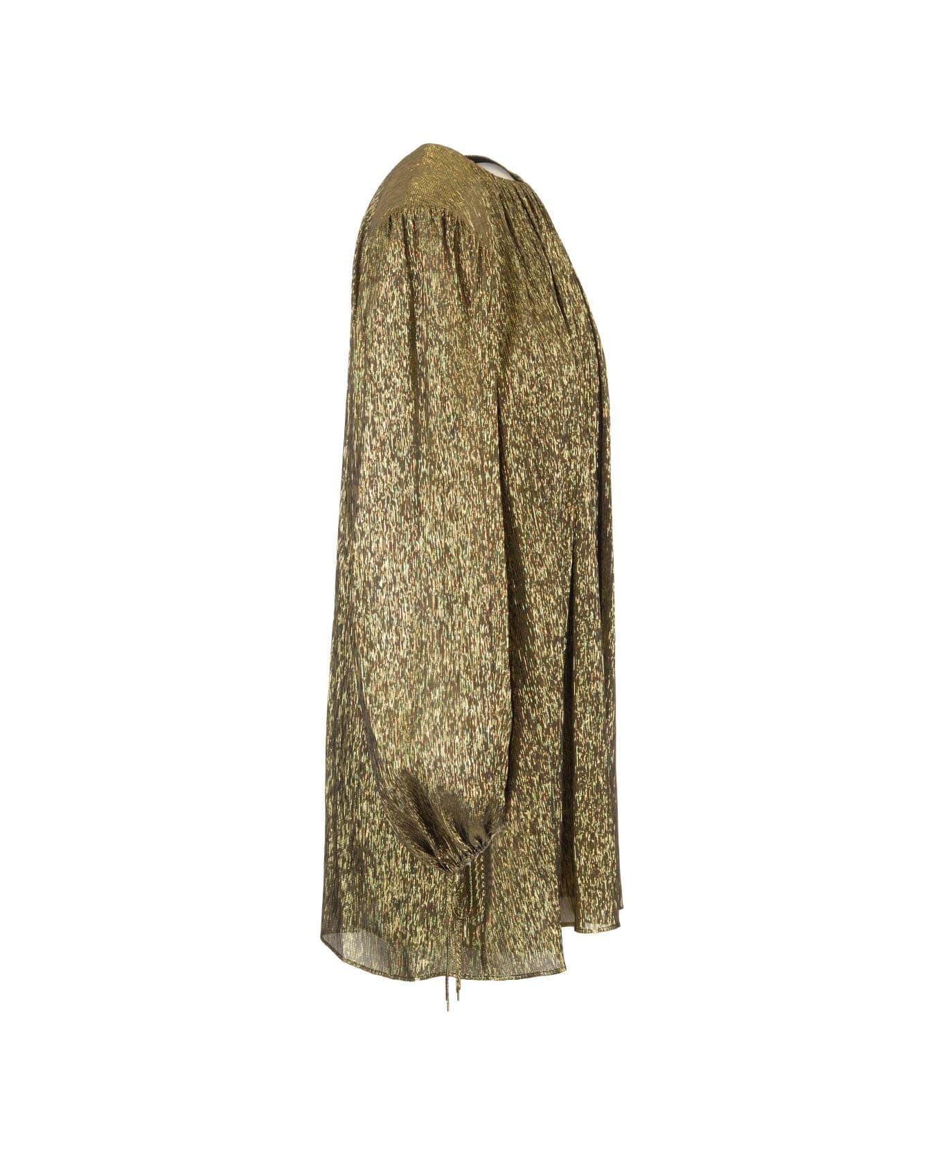 Chloé Silk Crepon Mini Dress - BLACKGOLD