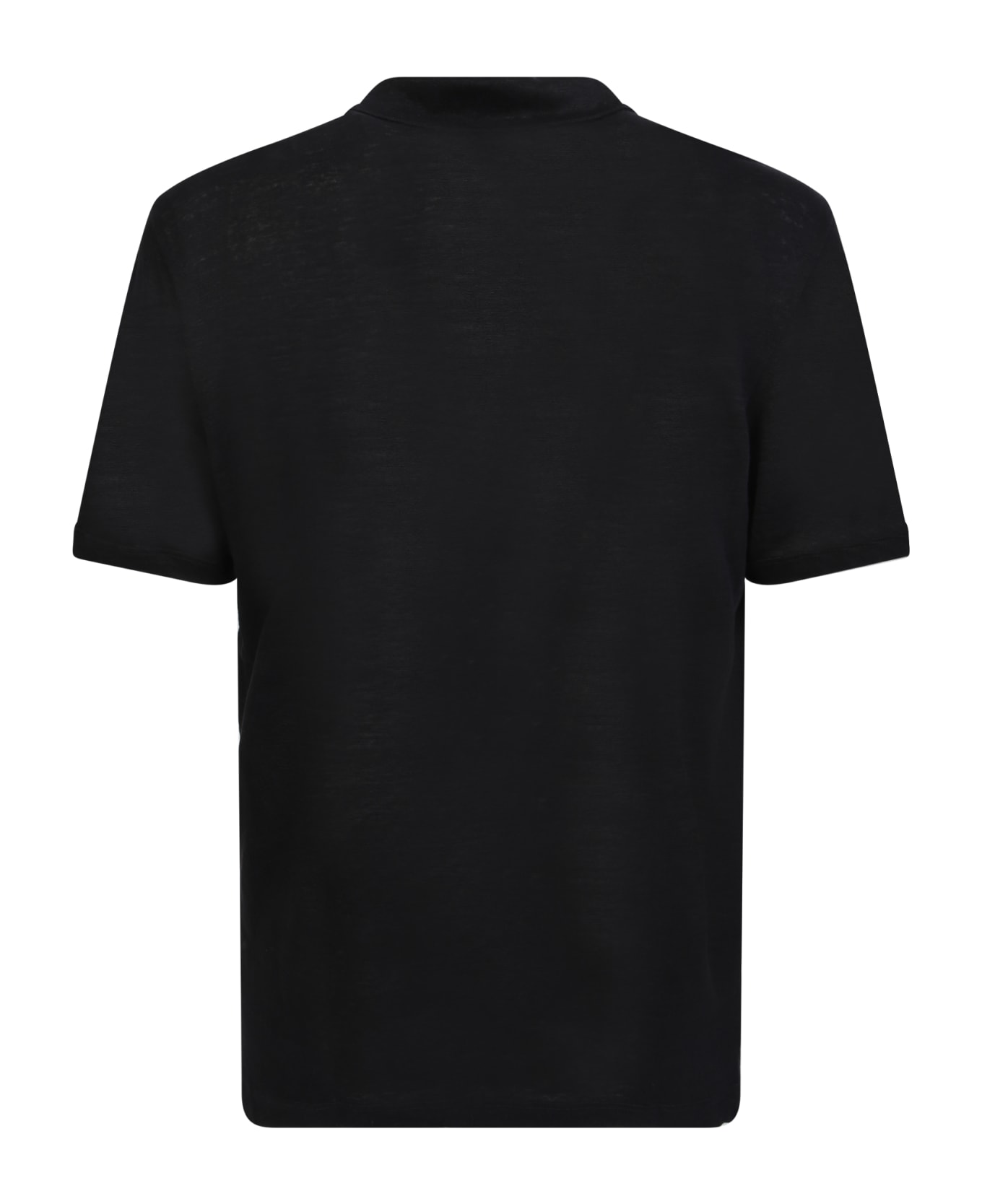 Lardini Linen Polo Black Shirt - Black