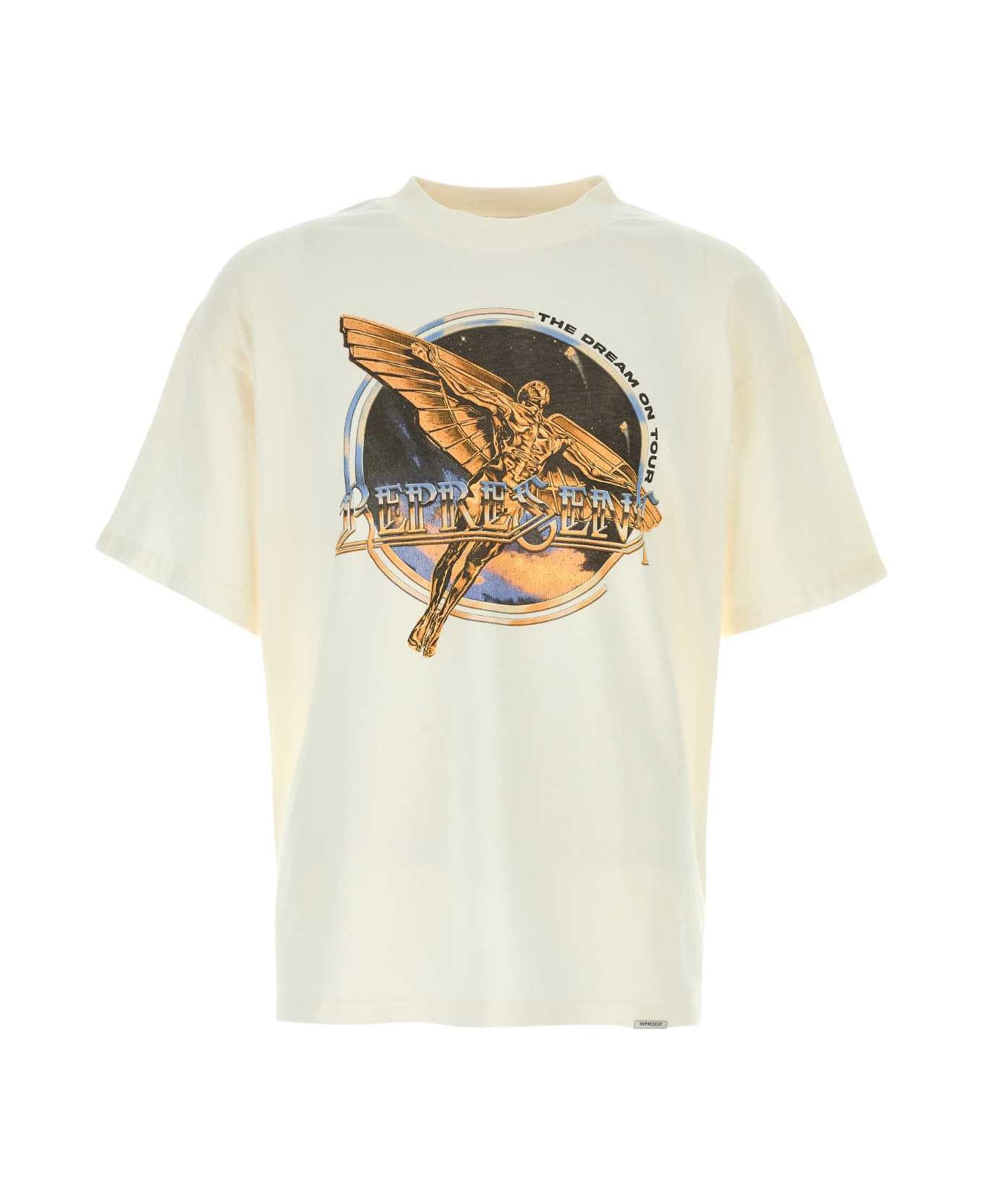 REPRESENT Ivory Cotton T-shirt - FLATWHITE