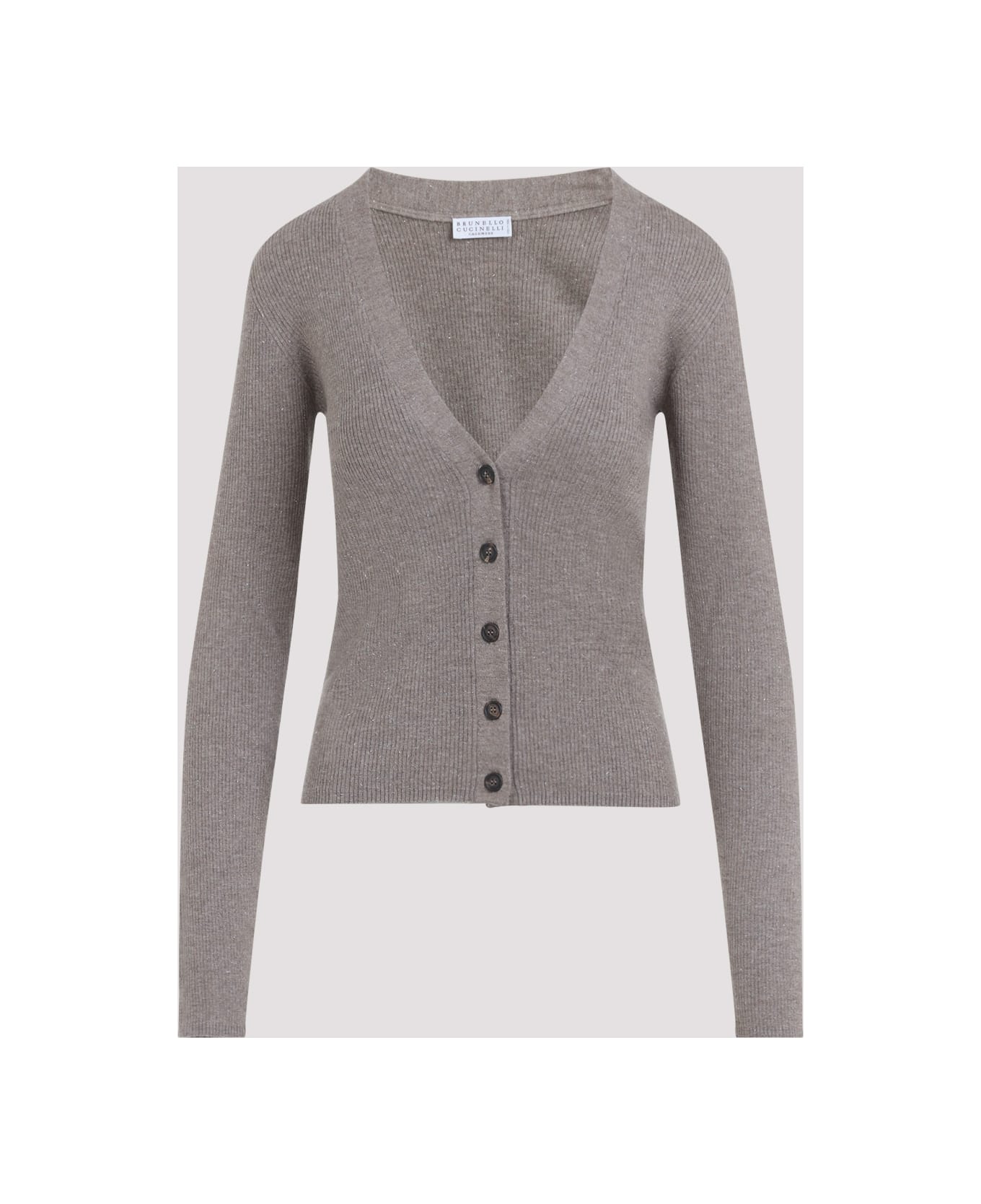 Brunello Cucinelli Lurex Cardigan - Brown