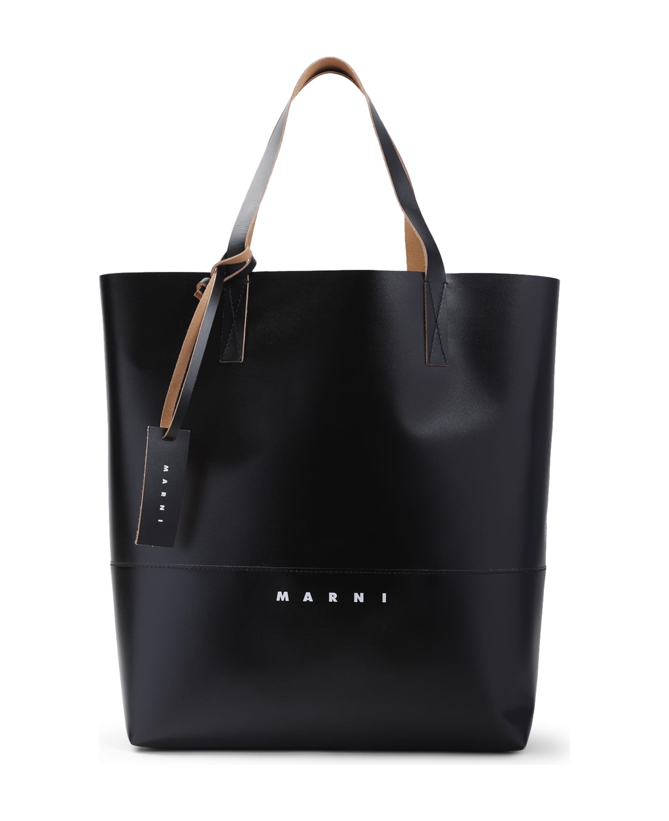 Marni Cow Leather Tote Bag - Black