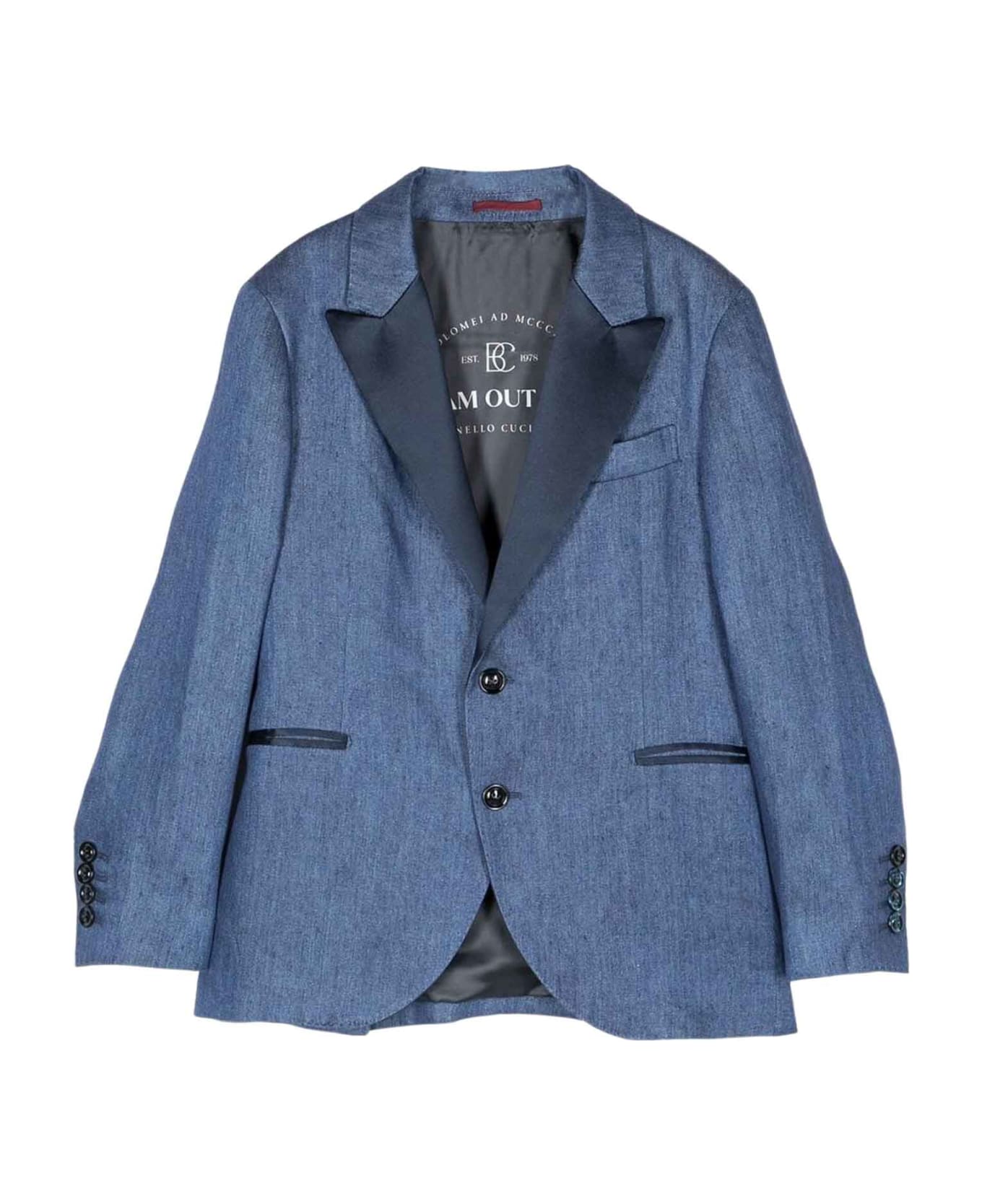 Brunello Cucinelli Blue Jacket Boy - Blu コート＆ジャケット