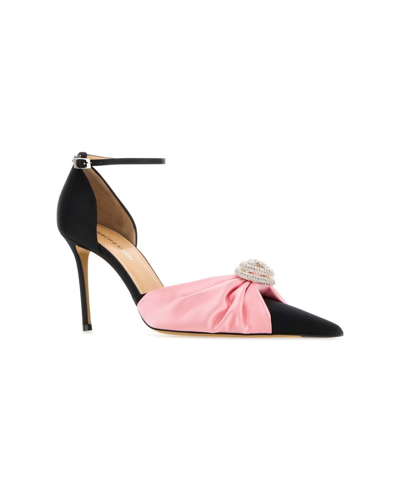 Mach & Mach Black Satin Pumps - PINK