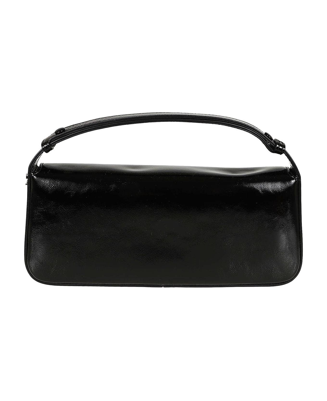 Courrèges Sleek Naplack Leather Baguette Bag - Black