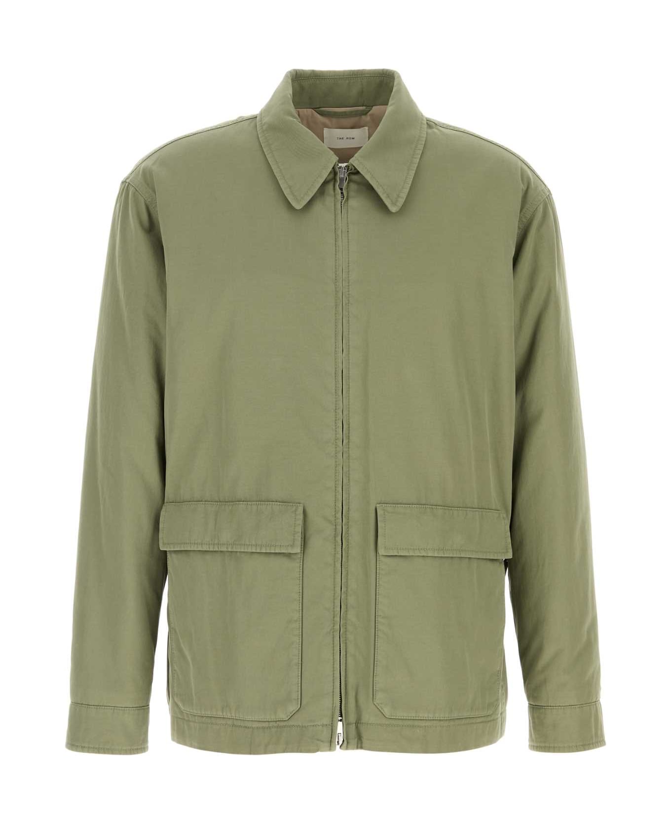 The Row Sage Green Cotton Blend Justo Jacket - FOSSIL