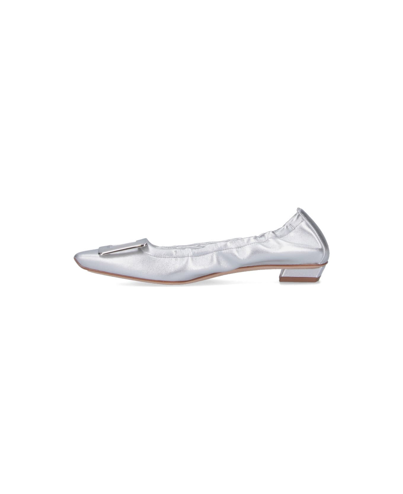Roger Vivier 
belle Viviere
 Heeled Ballet Flats - Silver