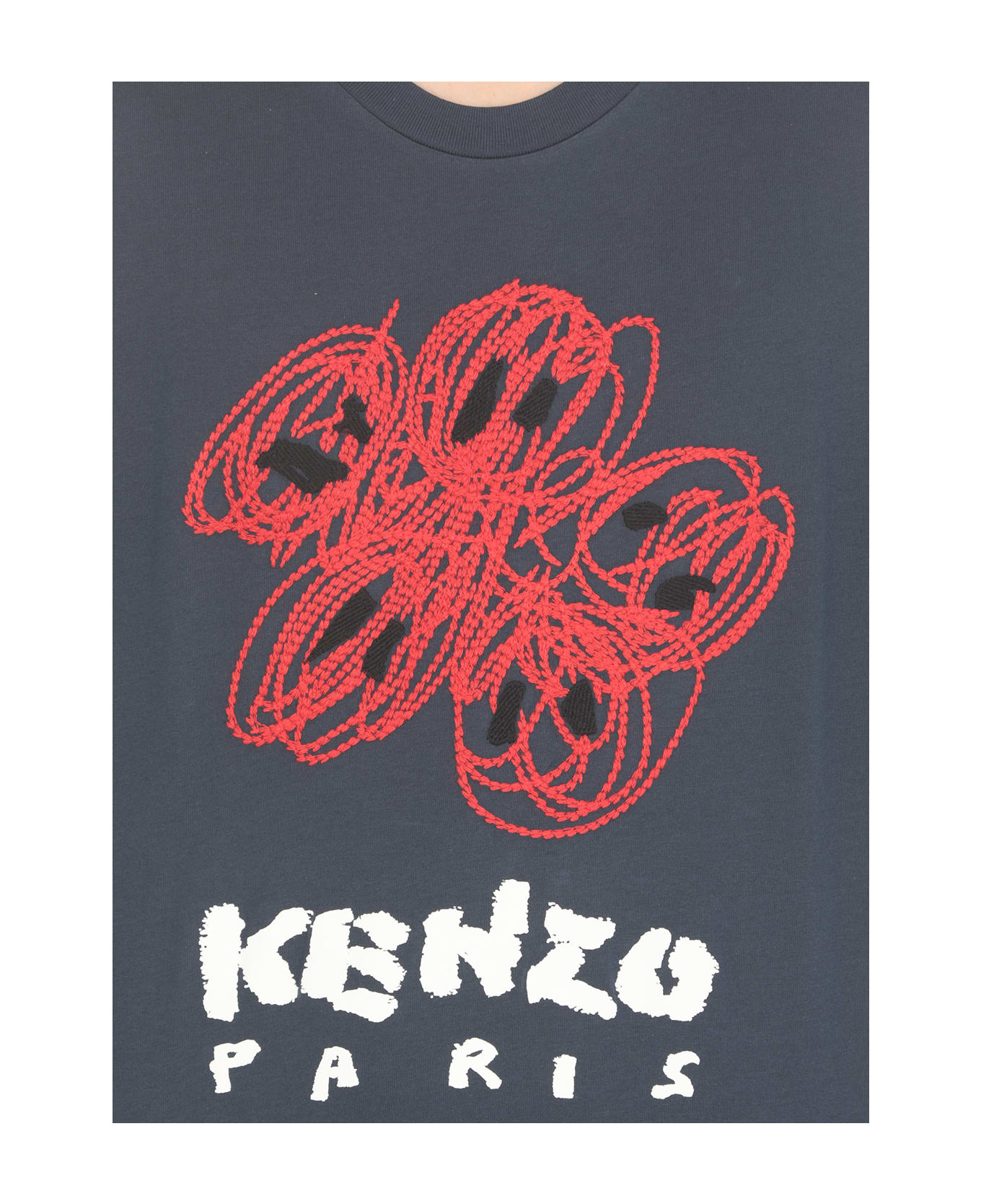 Kenzo Drawn Varsity T-shirt - Blue