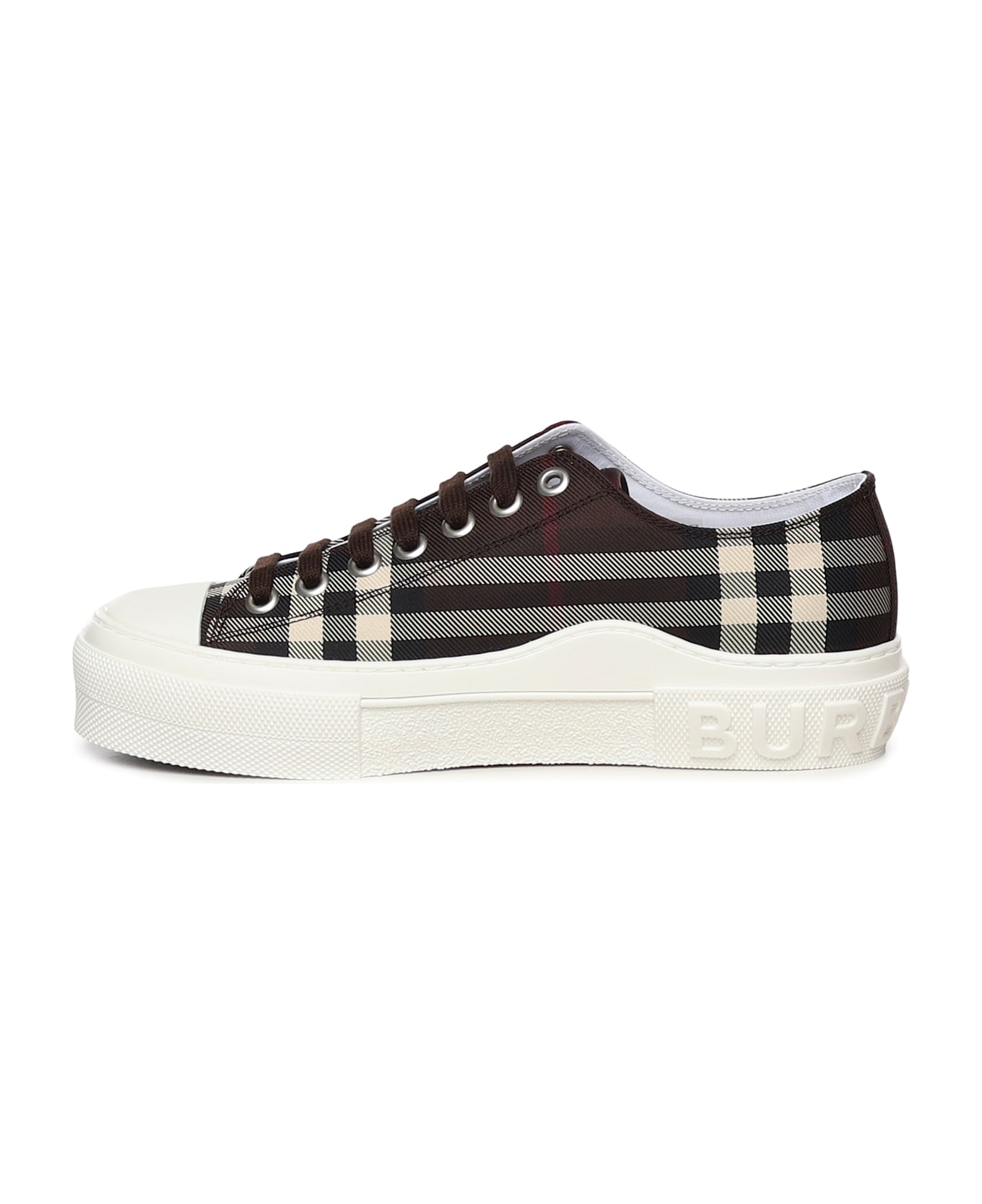 Burberry Check Sneaker - Mahogany