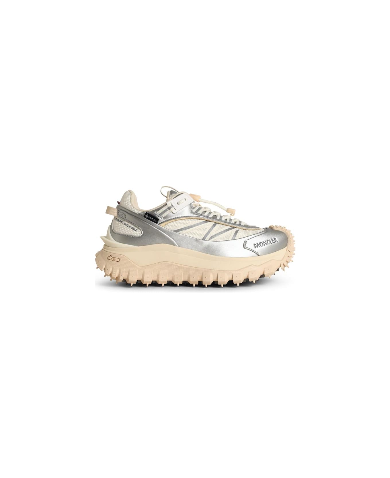 Moncler 'trailgrip Gtx' Silver Leather Blend Sneakers - Silver