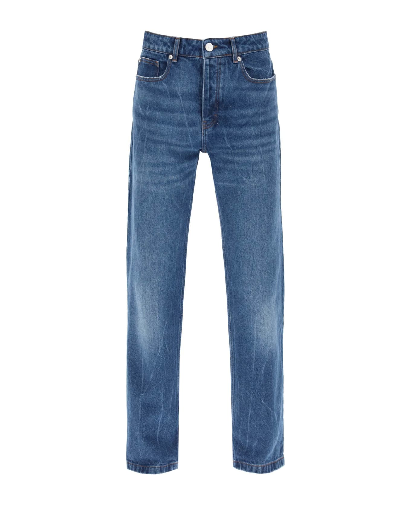 Ami Alexandre Mattiussi Loose Jeans With Straight Cut - USED BLUE (Blue)