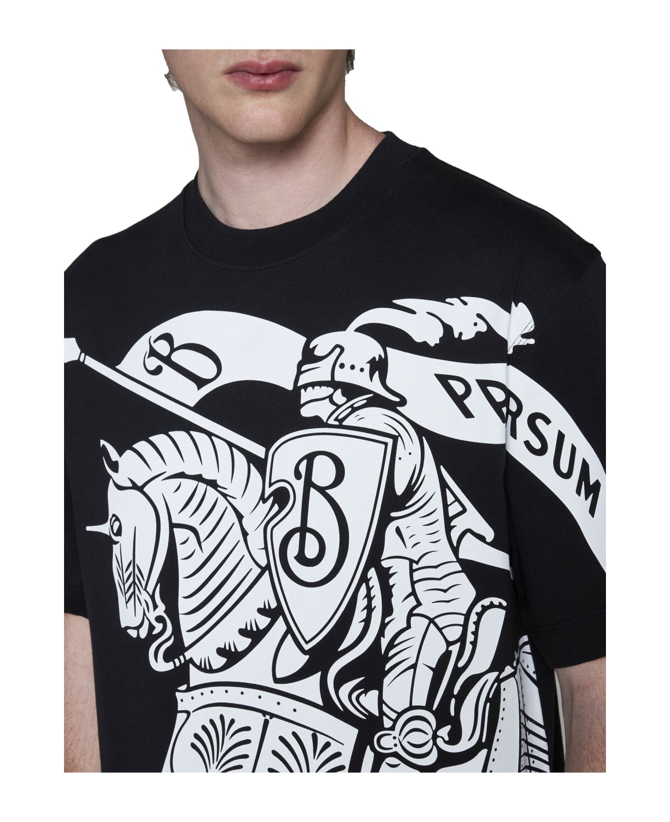 Burberry Black Knight Logo T-shirt - Black