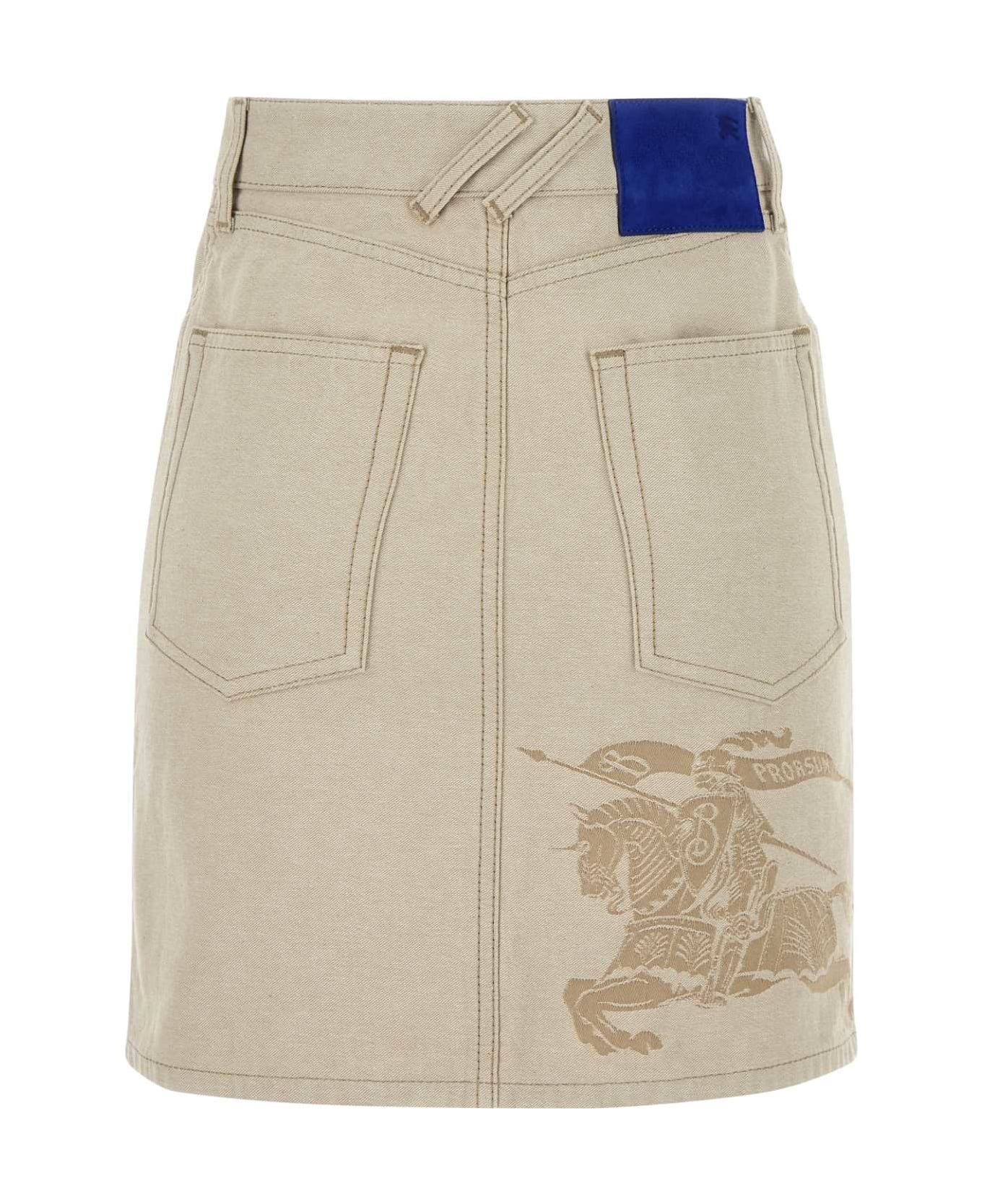 Burberry Sand Denim Mini Skirt - RUBBLE