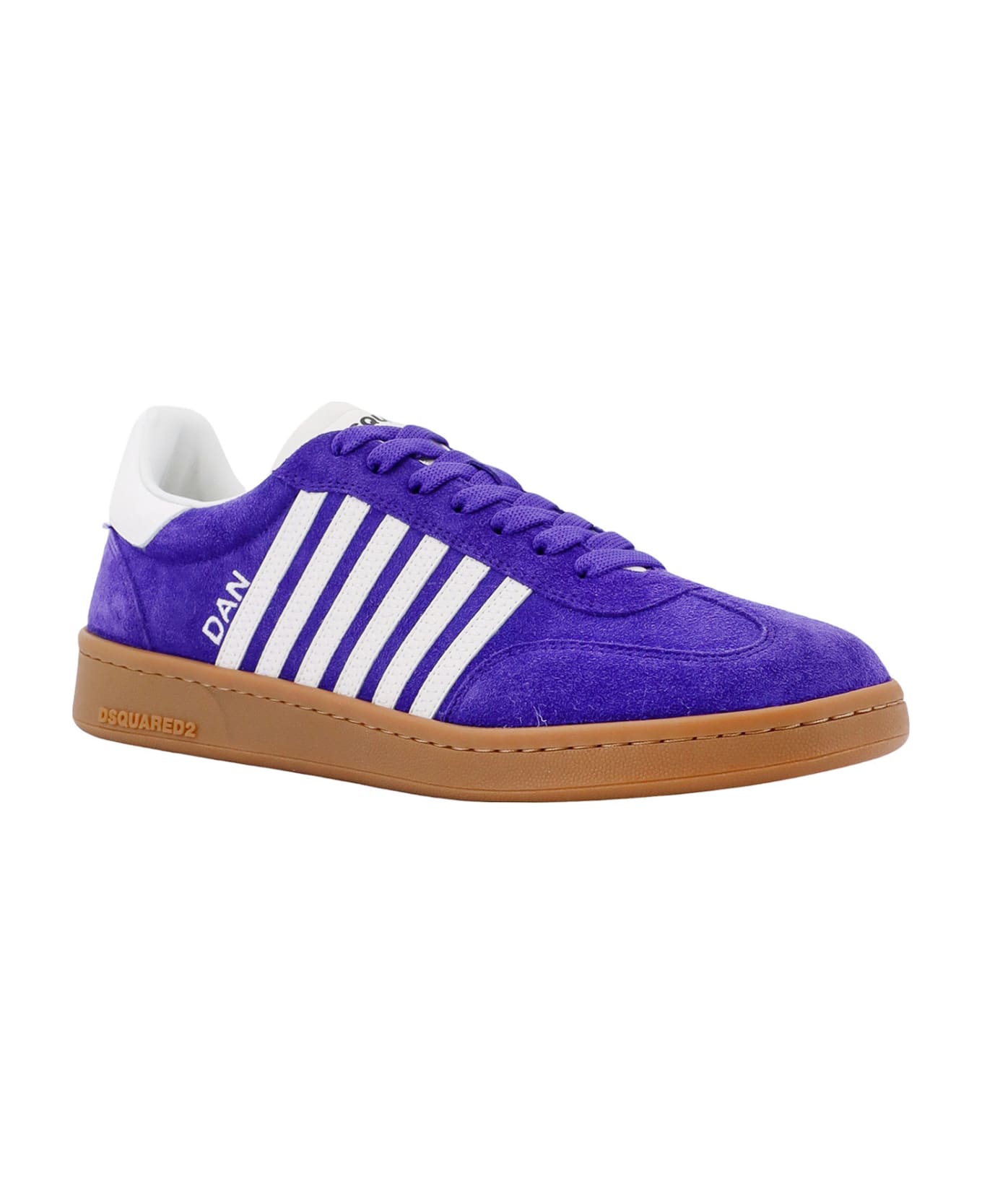 Dsquared2 Suede Sneakers With Leather Bands - Purple