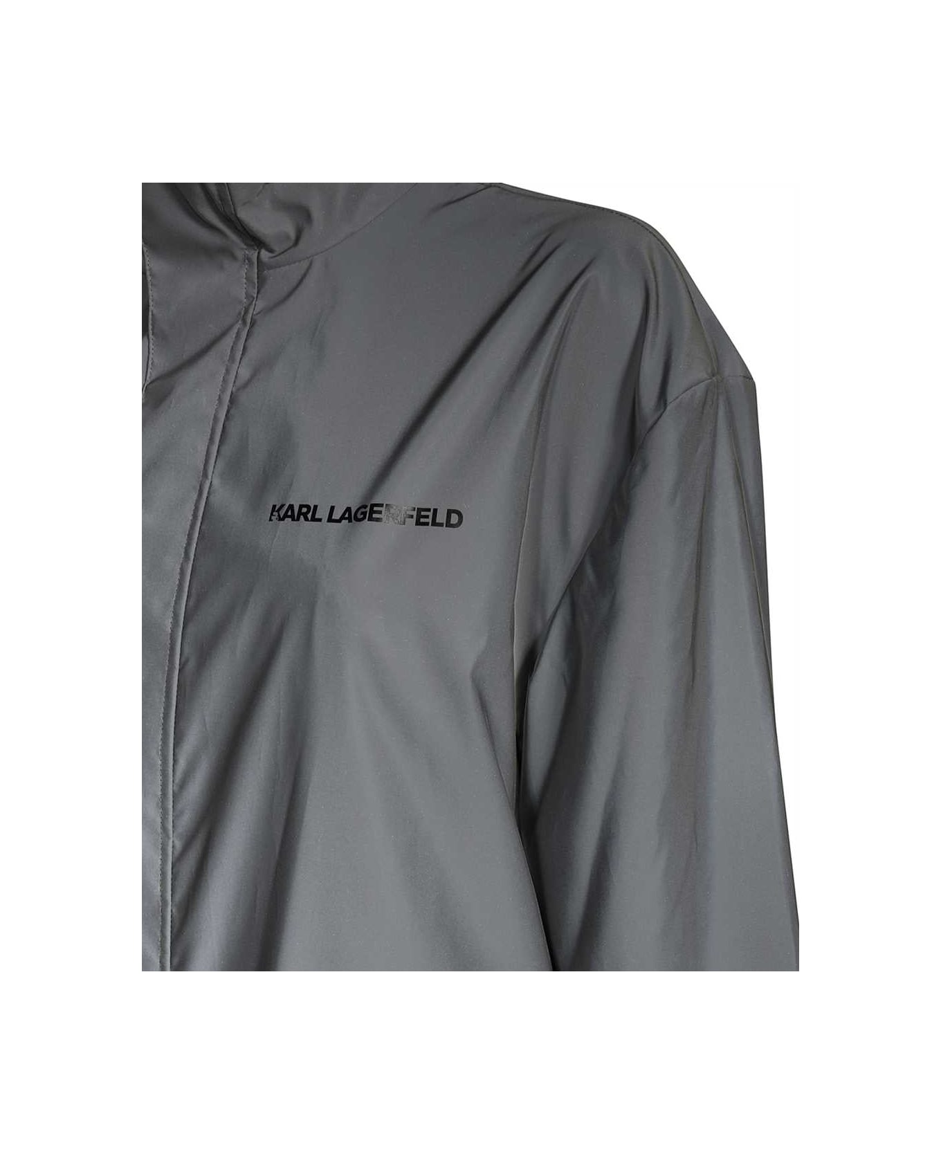 Karl Lagerfeld Techno Fabric Jacket - Silver コート