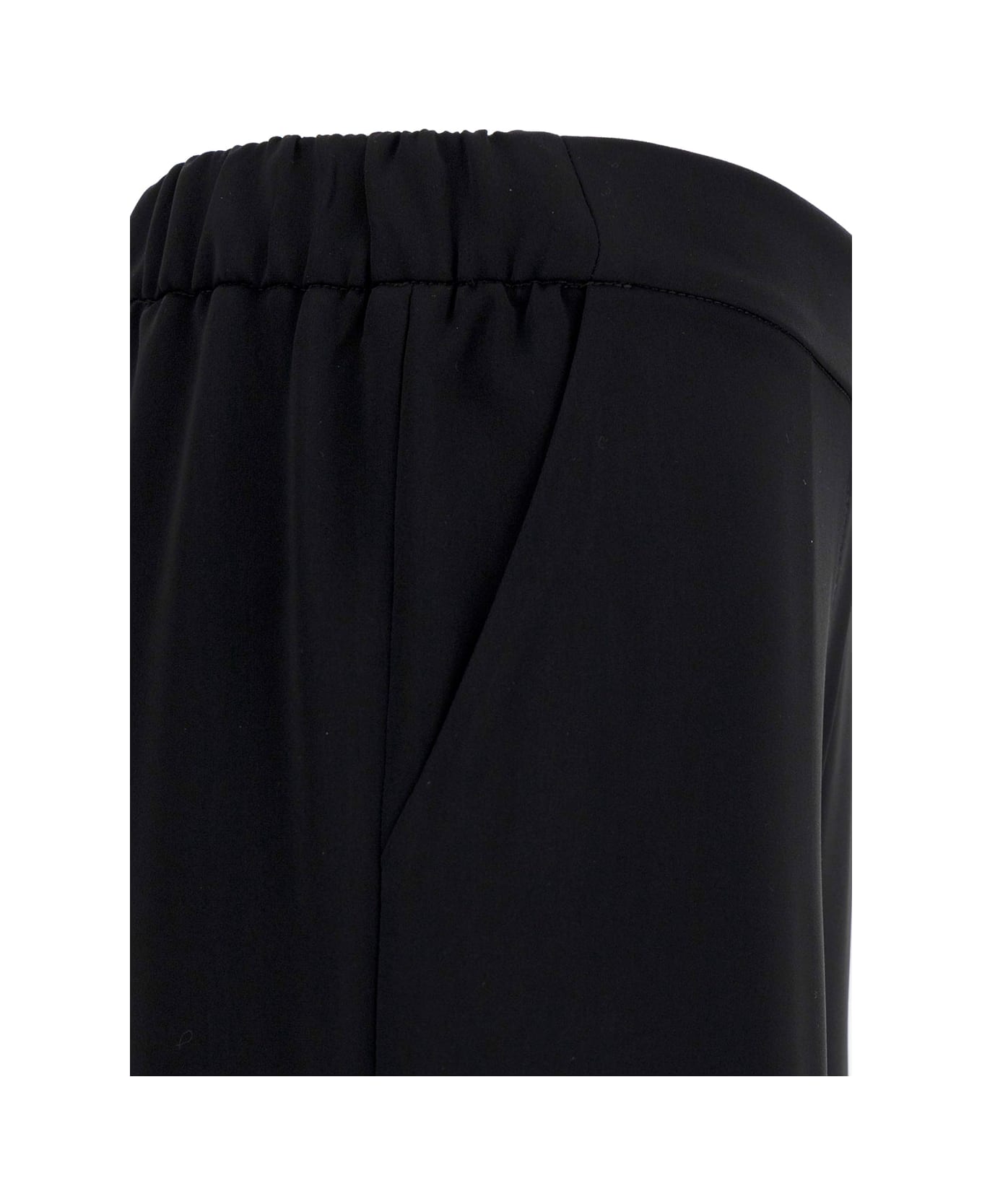 Parosh Black Loose Pants With Waist-band In Polyamide Woman - Black