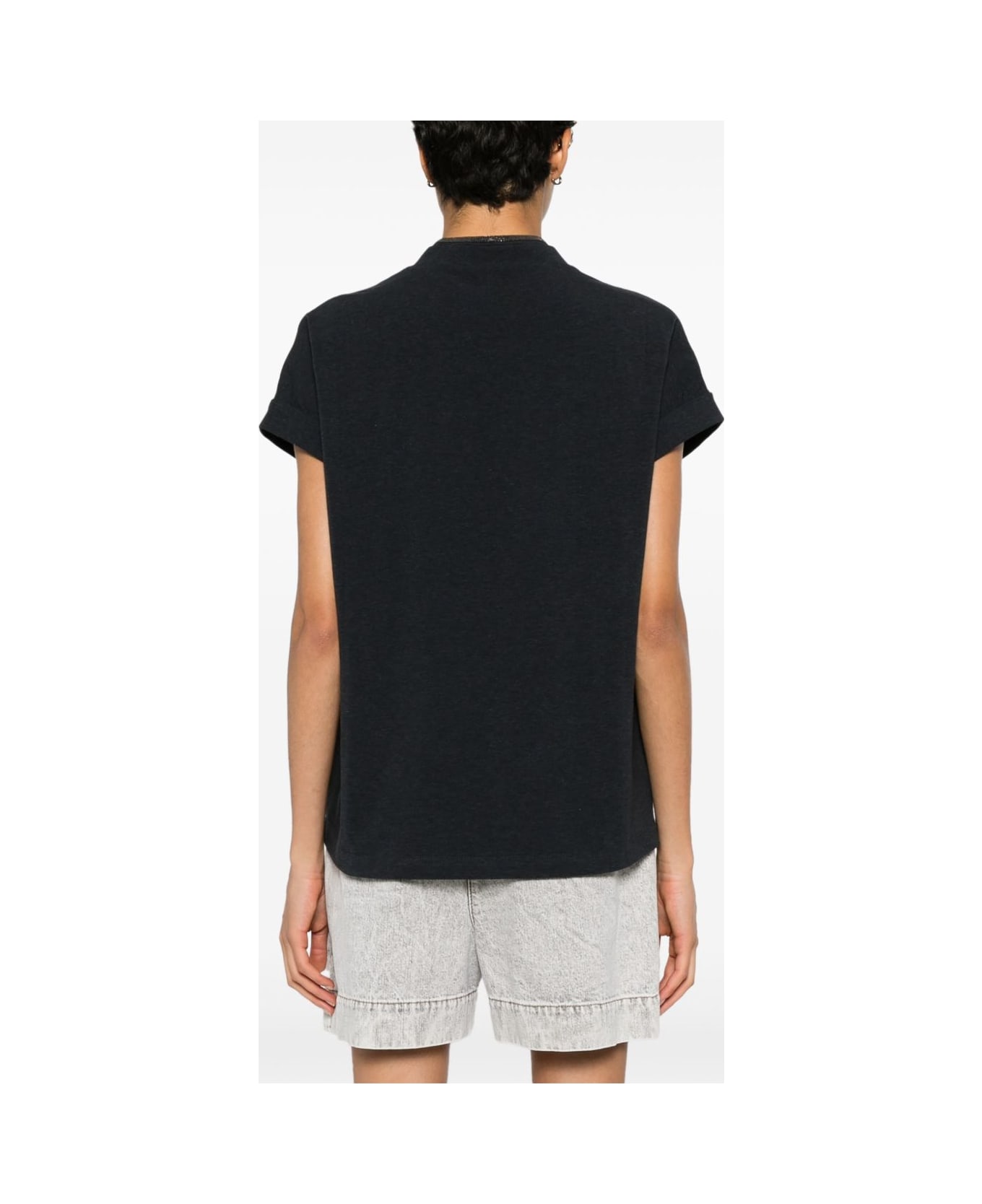 Brunello Cucinelli Cotton V-necked T-shirt - Grey