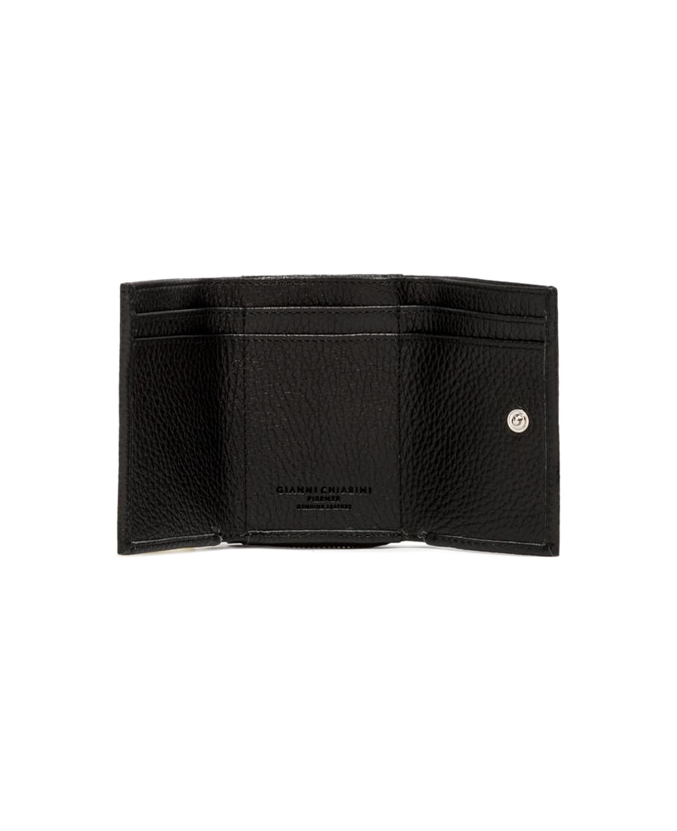 Gianni Chiarini Black Leather Trifold Wallet - NERO