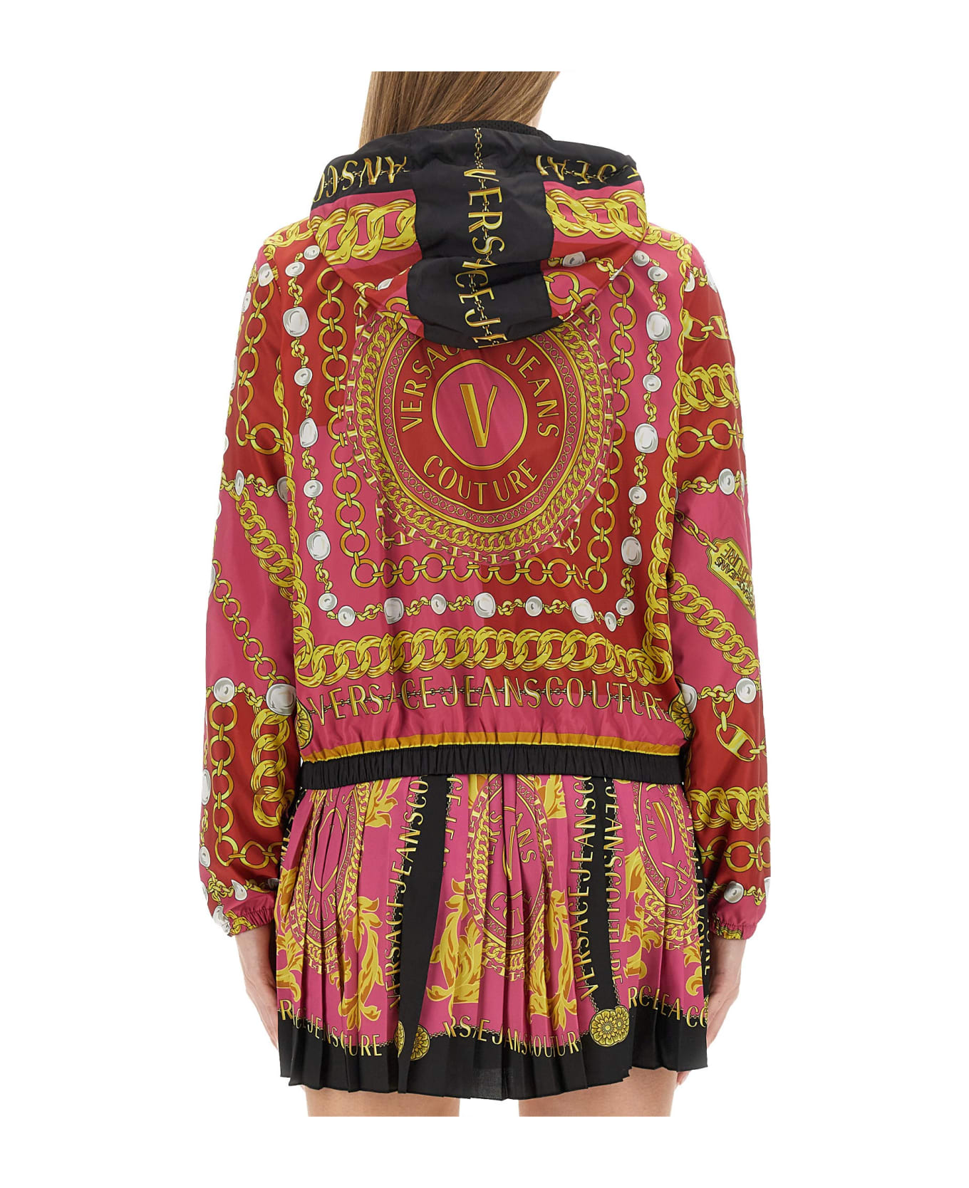 Versace Jeans Couture Windbreaker V-emblem Chain - Fucsia