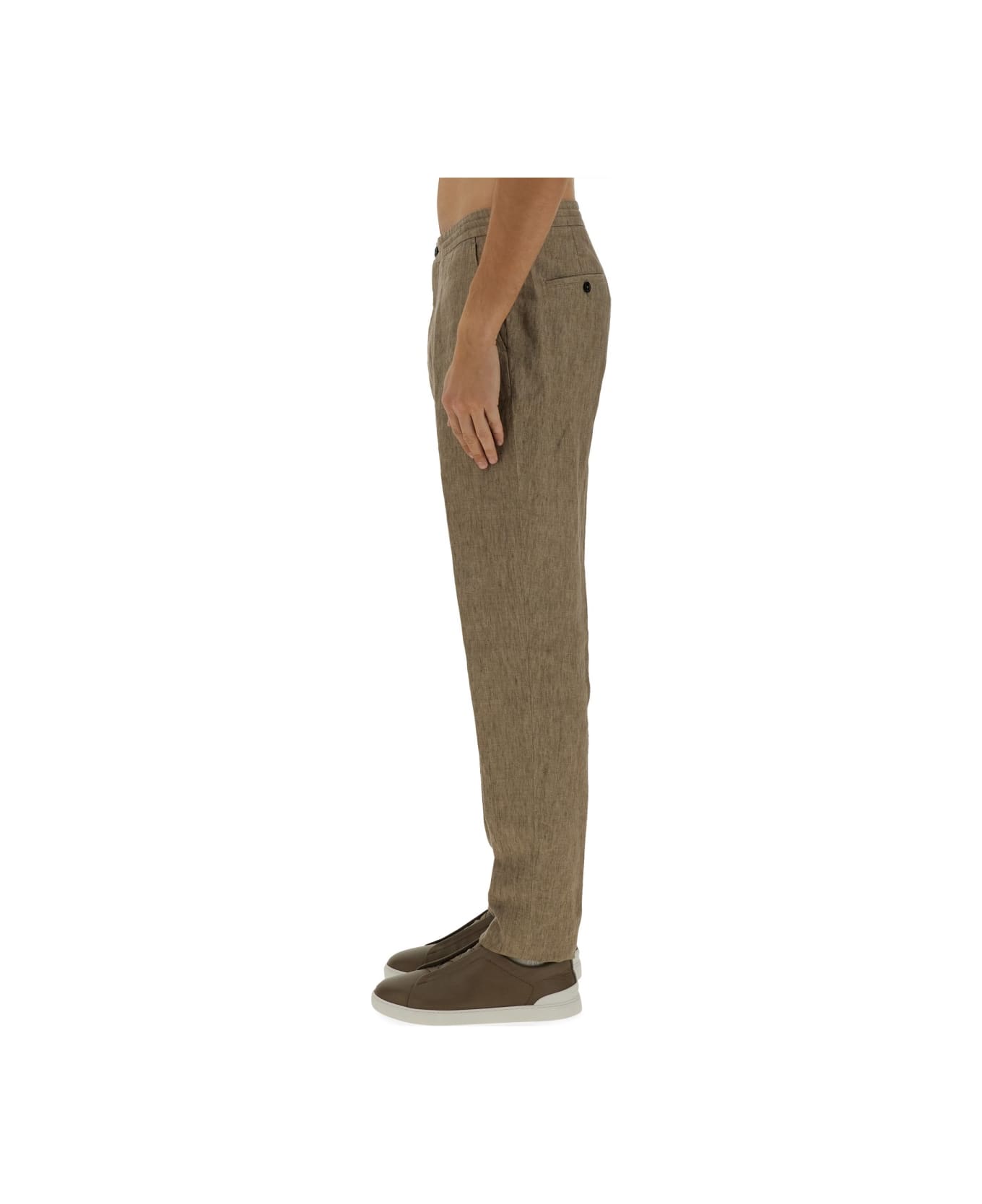 Zegna Linen Jogger Pants - BEIGE