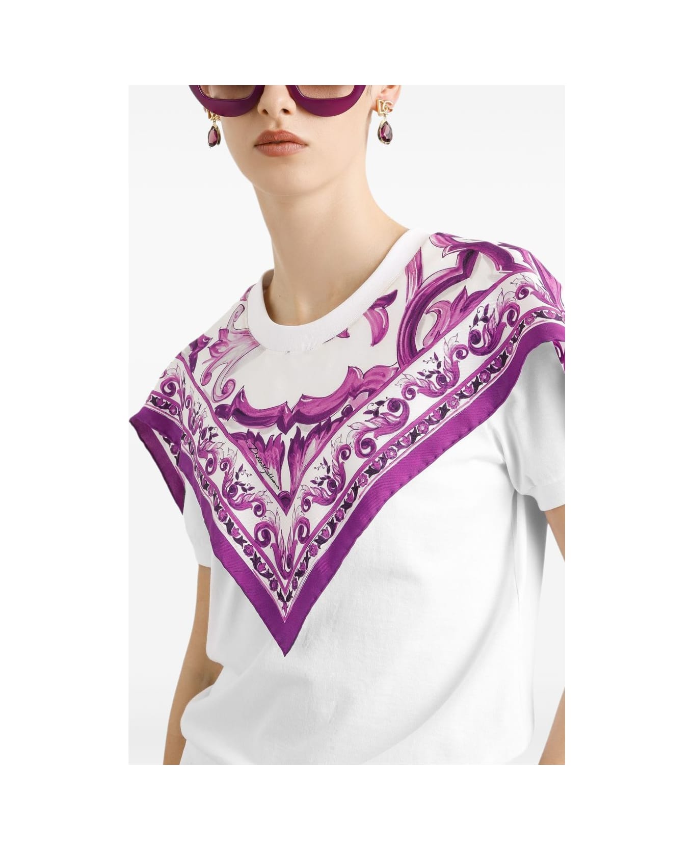 Dolce 
Gabbana T-shirt With Scarf - White